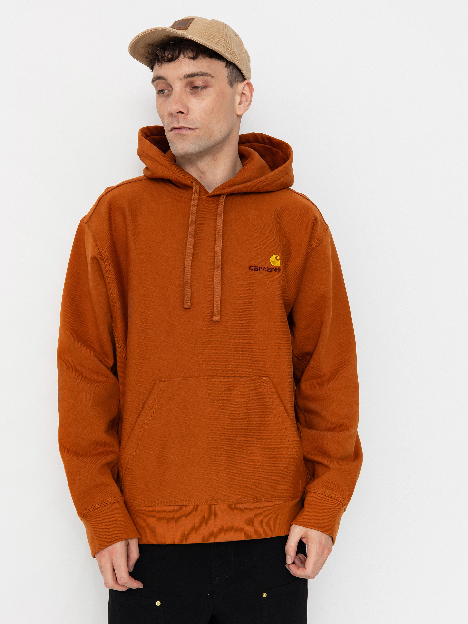 Carhartt WIP American Script HD Kapucnis pulóver (sienna)