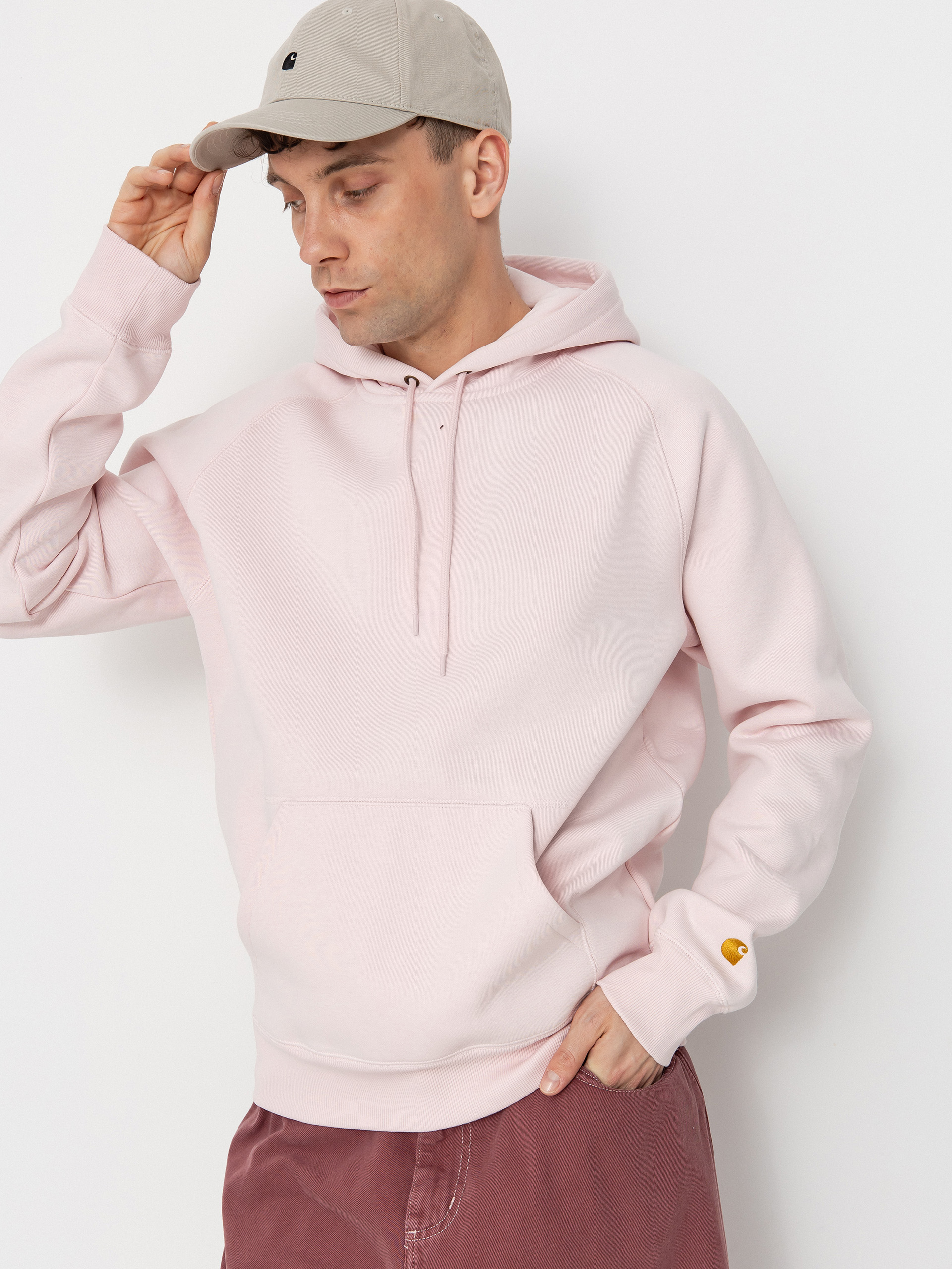 Kapucnis pulóver Carhartt WIP Chase HD (air pink/gold)