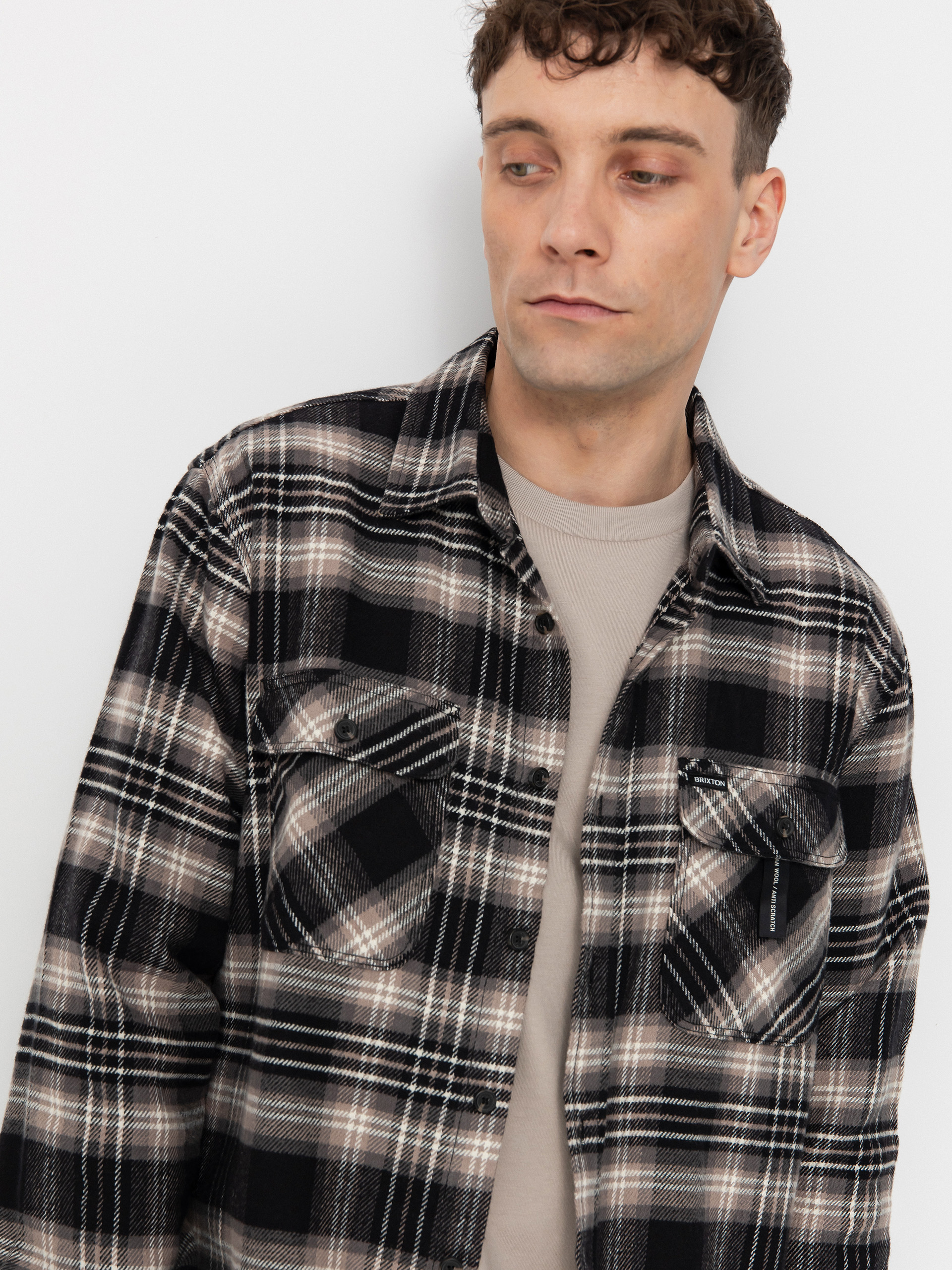 Brixton Bowery Flannel Ing (black/charcoal/beige)