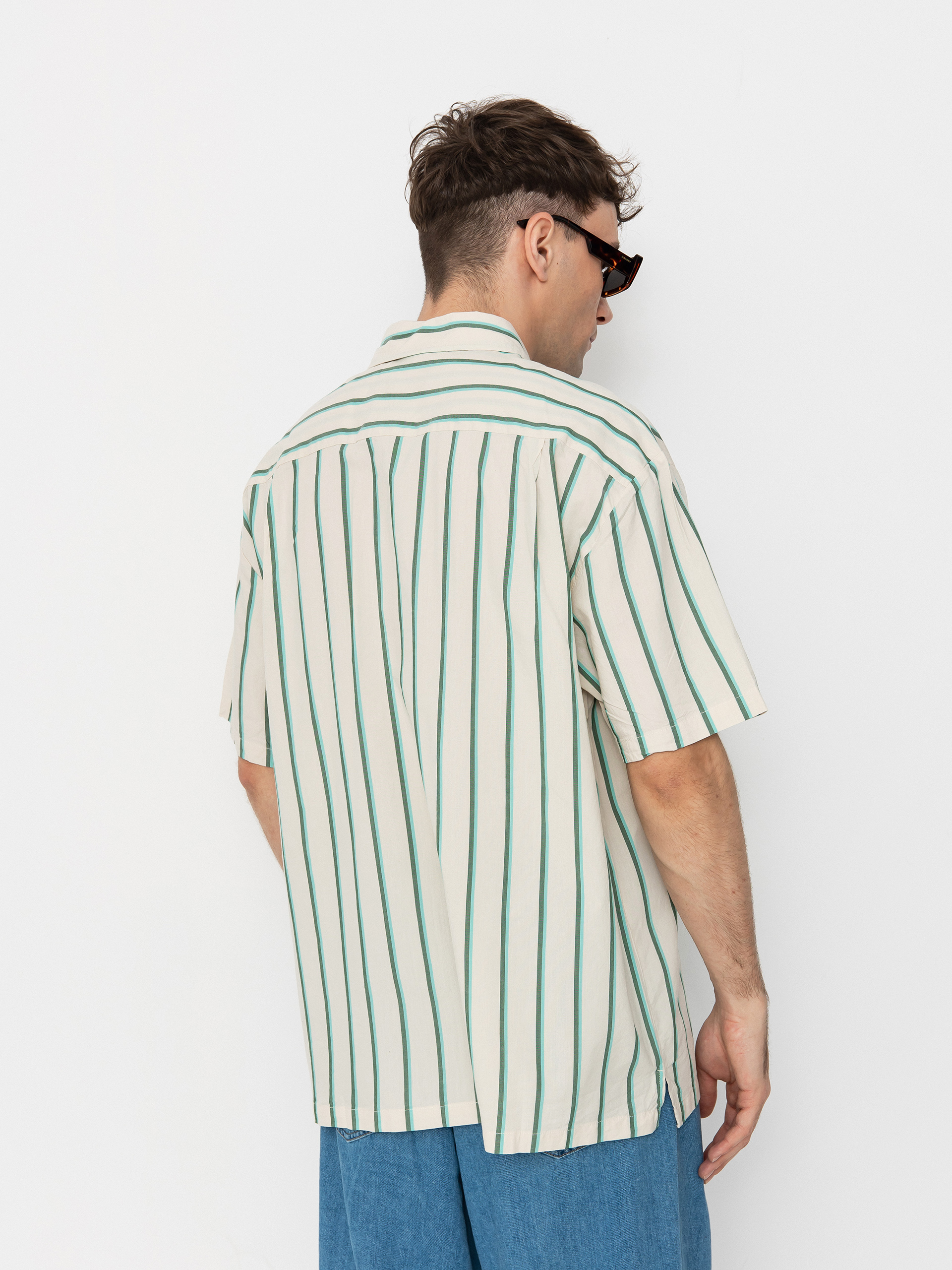 Brixton Cru Stripe Ing (beige/pine needle/aquatic gree)