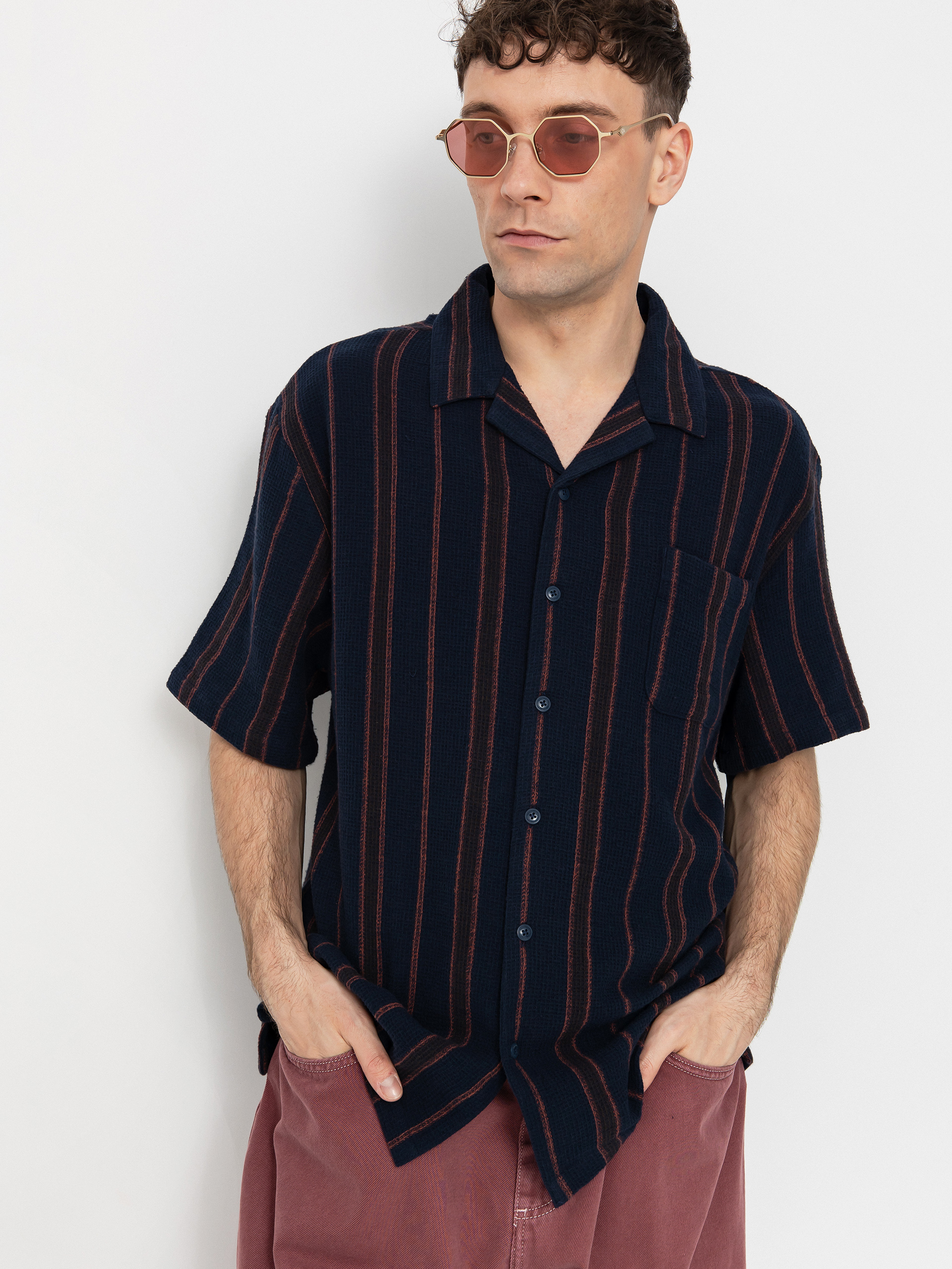 Brixton Bunker Waffle Stripe Ing (washed navy stripe)