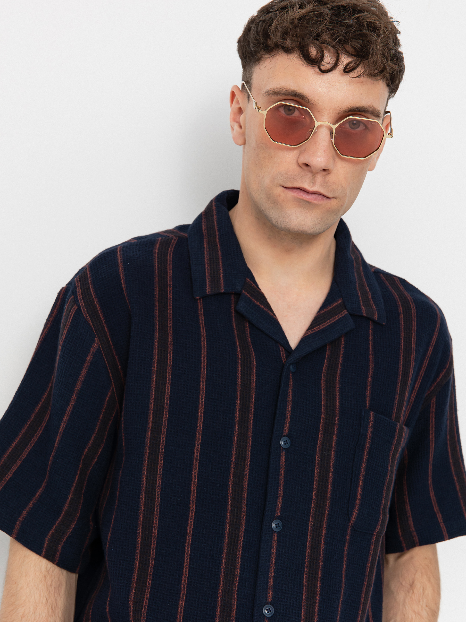 Brixton Bunker Waffle Stripe Ing (washed navy stripe)