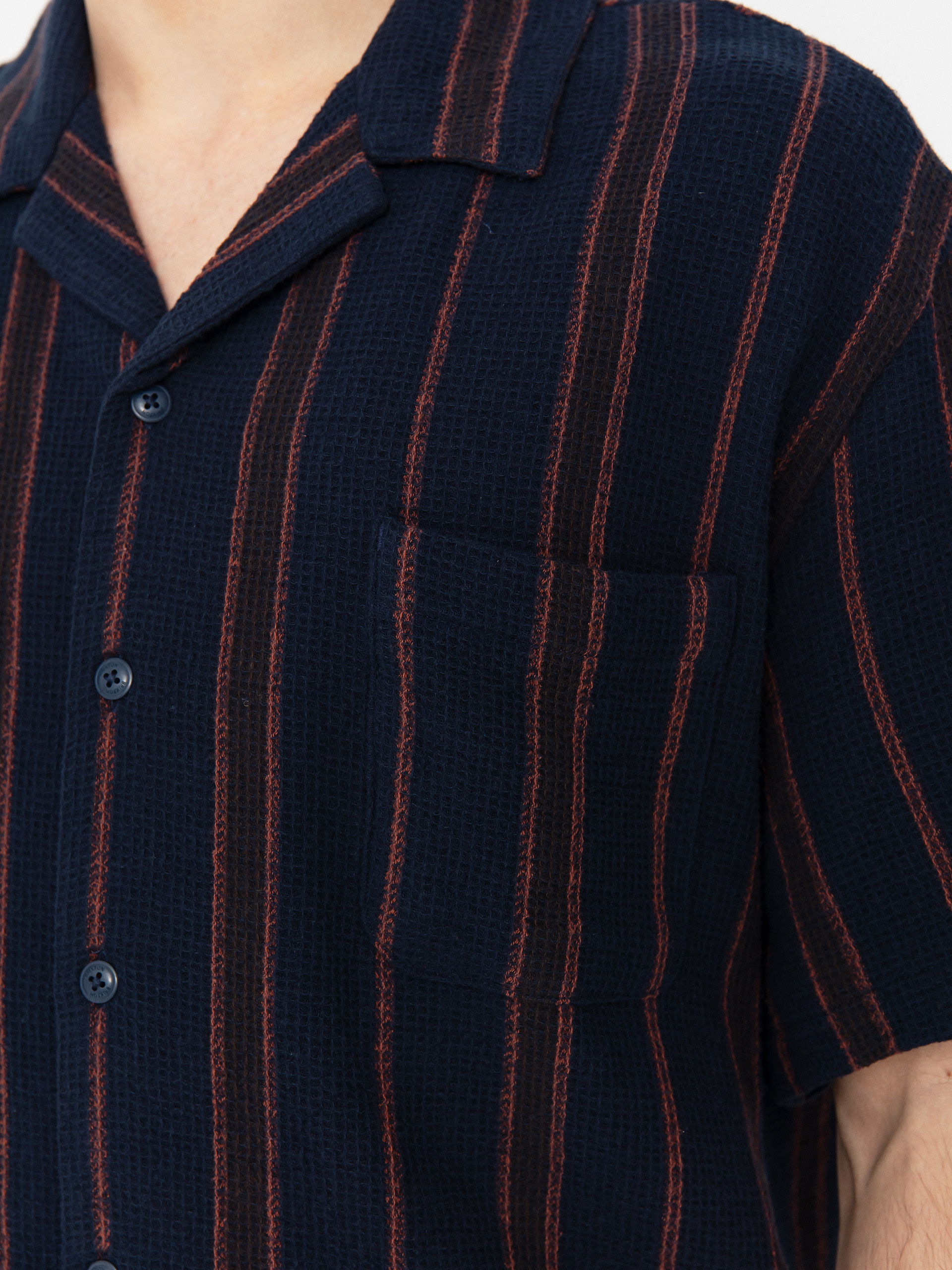 Brixton Bunker Waffle Stripe Ing (washed navy stripe)