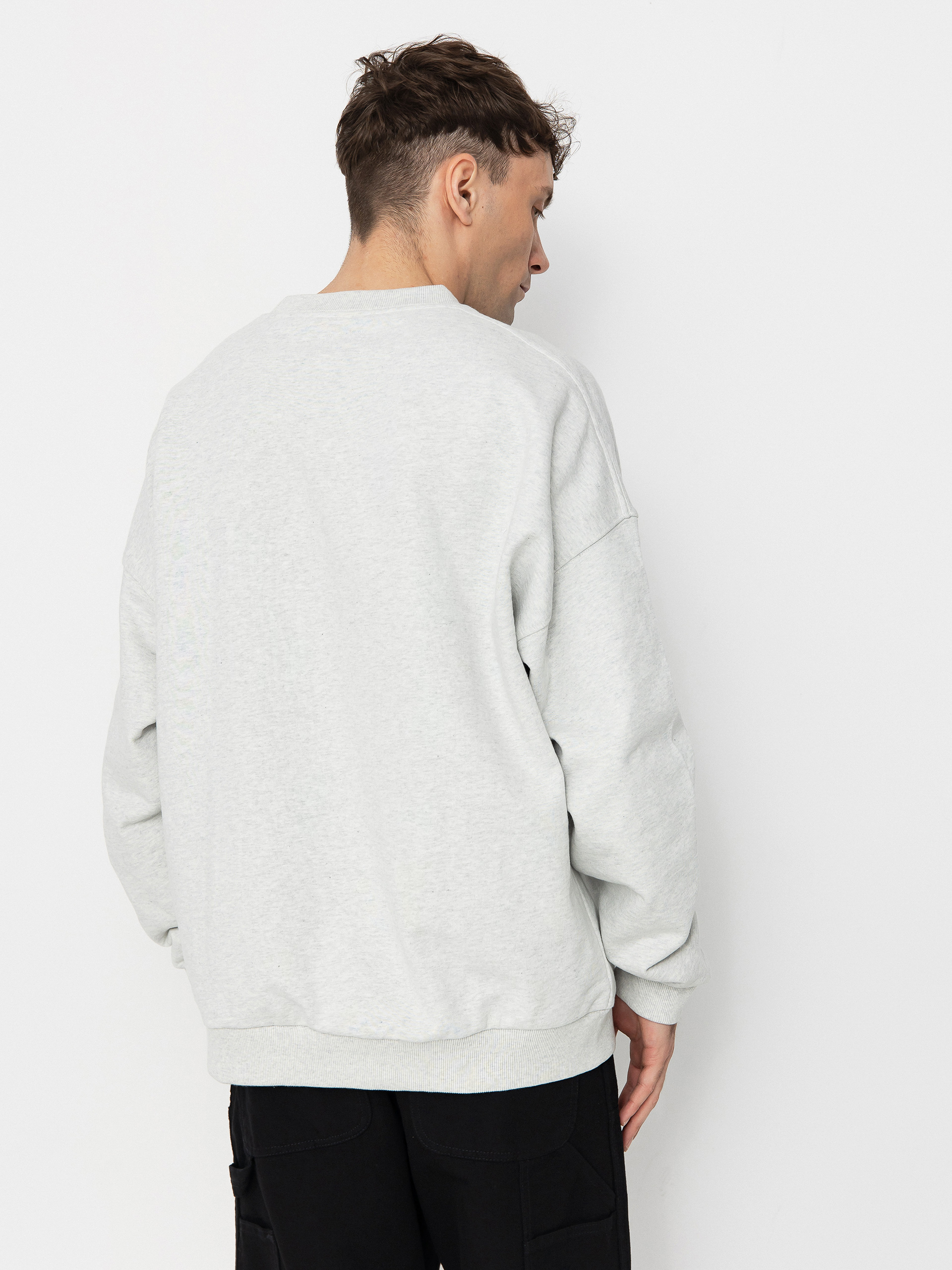 Brixton Embroidered Heavy Weight Crew Pulóver (heather grey ash)