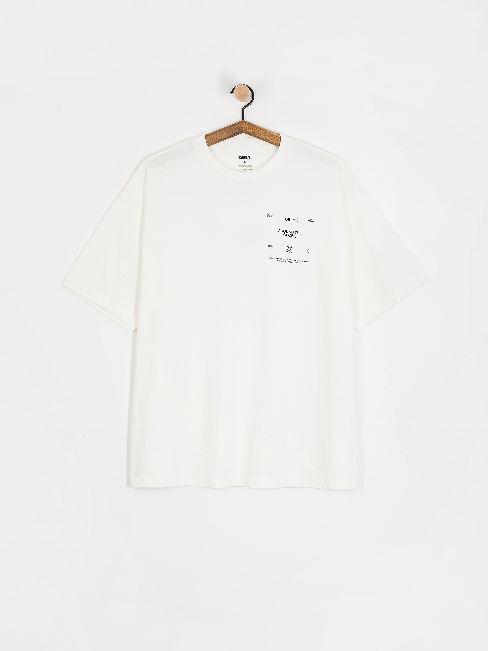 Póló OBEY Around The Globe (pigment vintage white)