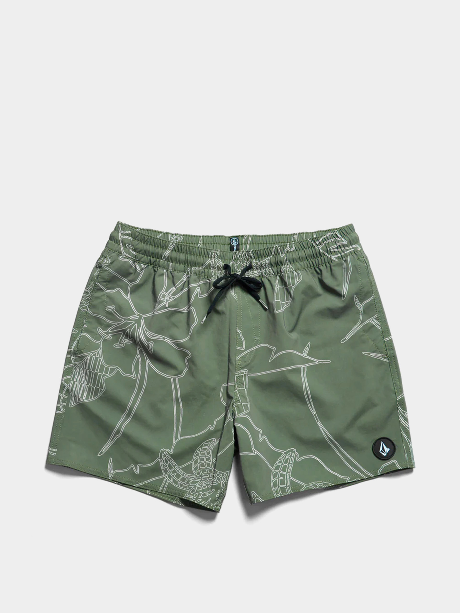 Volcom Lido Print Trunk 16 Rövidnadrág (light olive)