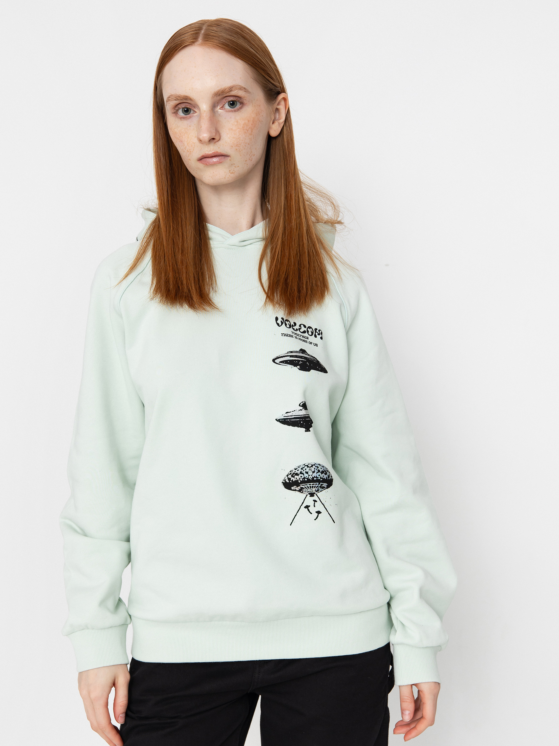 Kapucnis pulóver Volcom Fa Filip Rygalski HD Wmn (cloud blue)