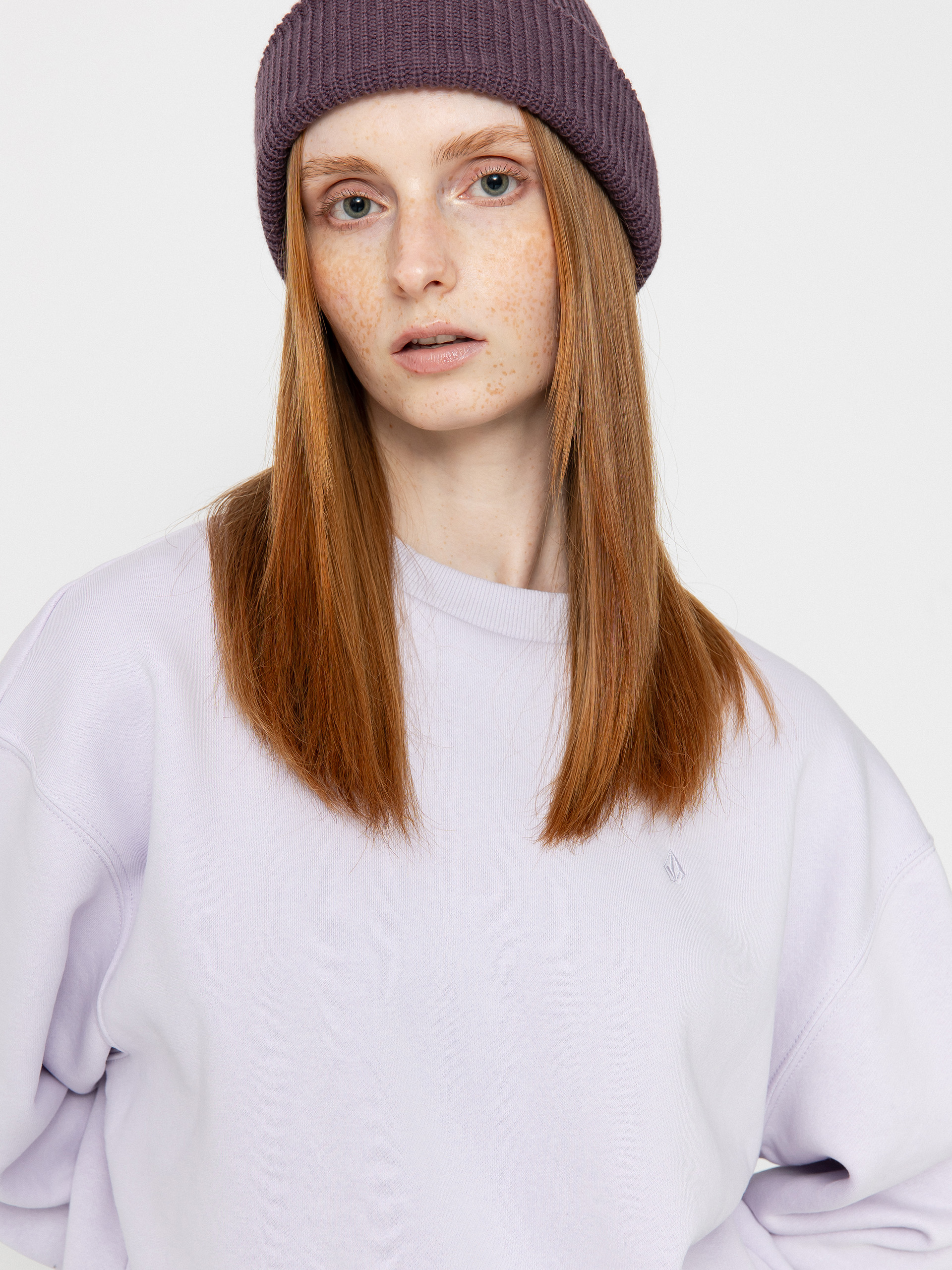 Pulóver Volcom Stone Heart Up Crew Wmn (dusty lavender)