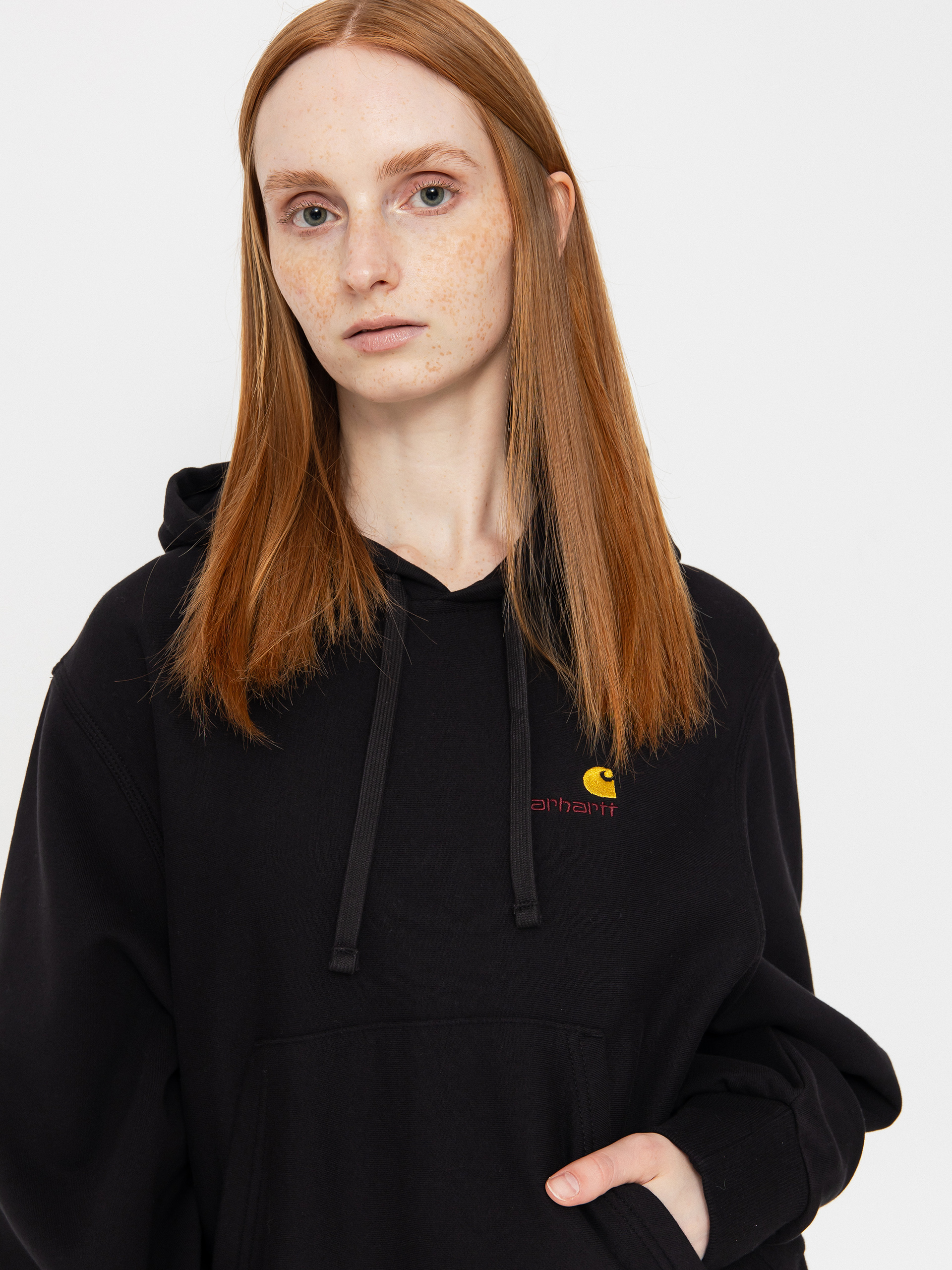Carhartt WIP American Script HD Wmn Kapucnis pulóver (black)