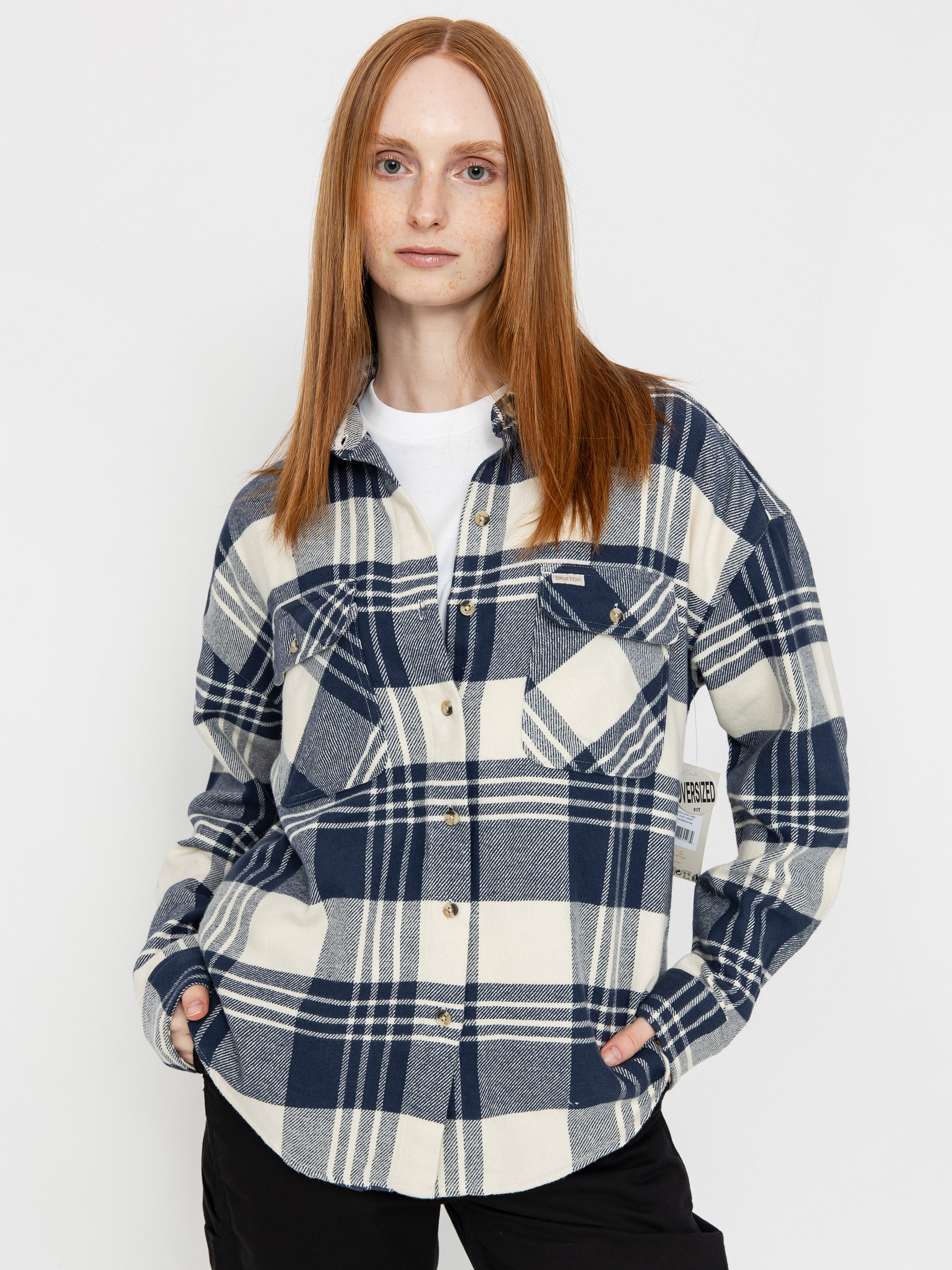 Brixton Bowery Classic Flannel Wmn Ing (azure blue/whitecap plaid)