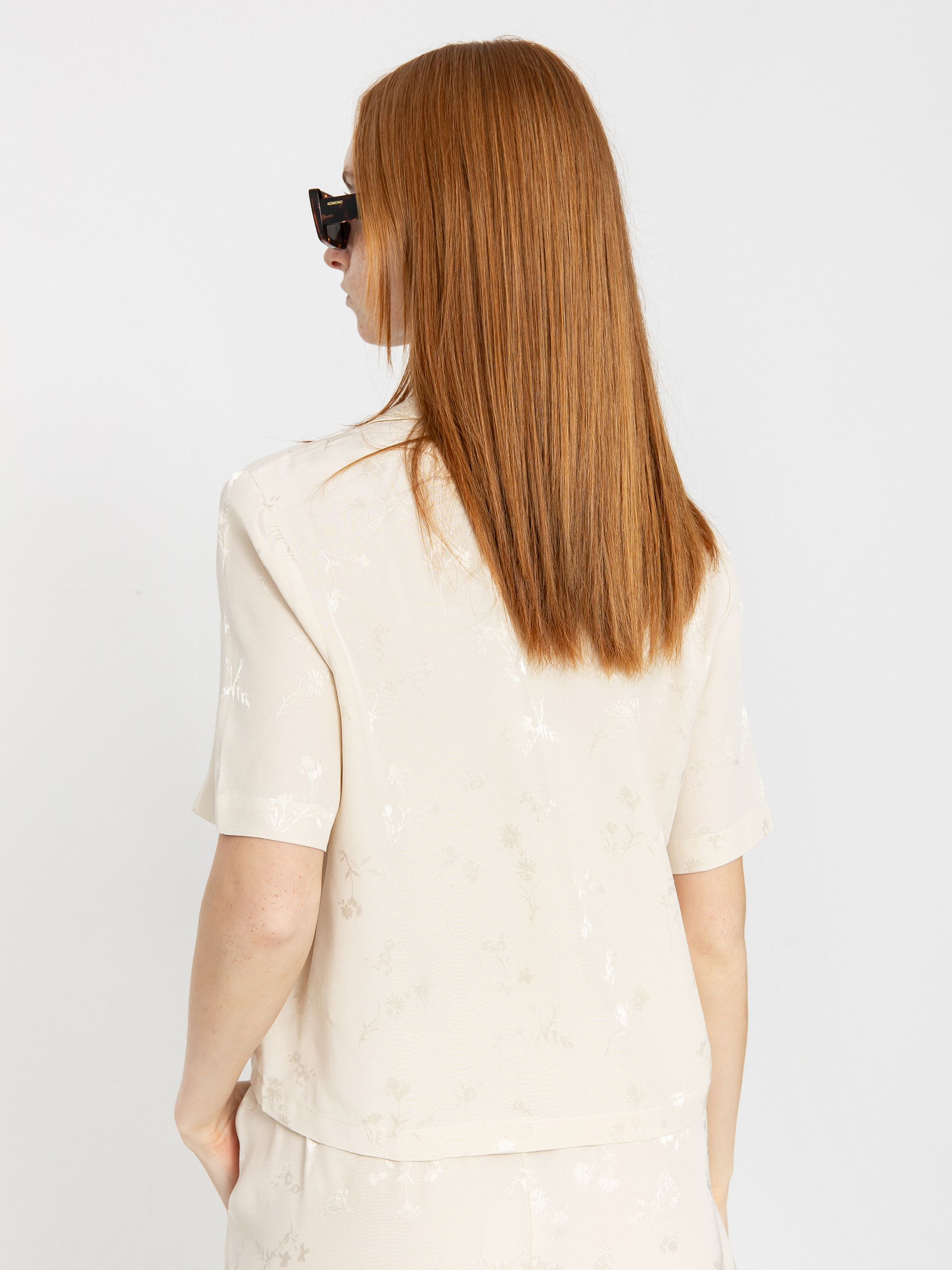 Brixton Silky Jacquard Button Down Wmn Ing (whitecap floral jacquard)
