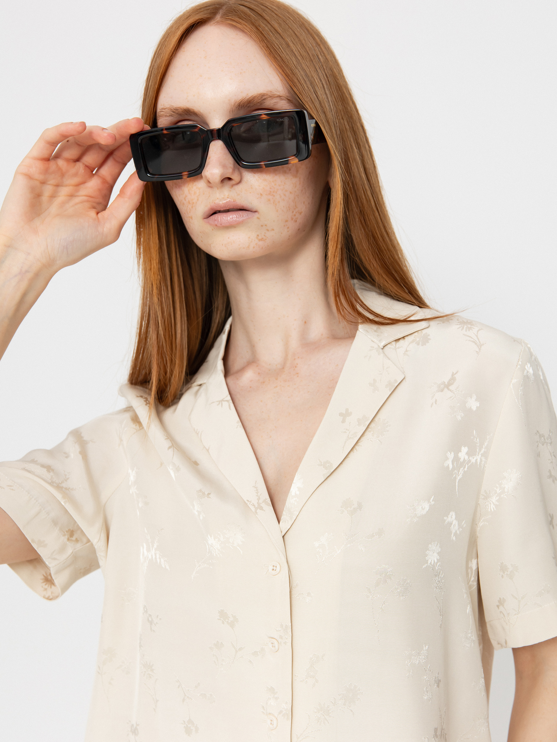 Brixton Silky Jacquard Button Down Wmn Ing (whitecap floral jacquard)
