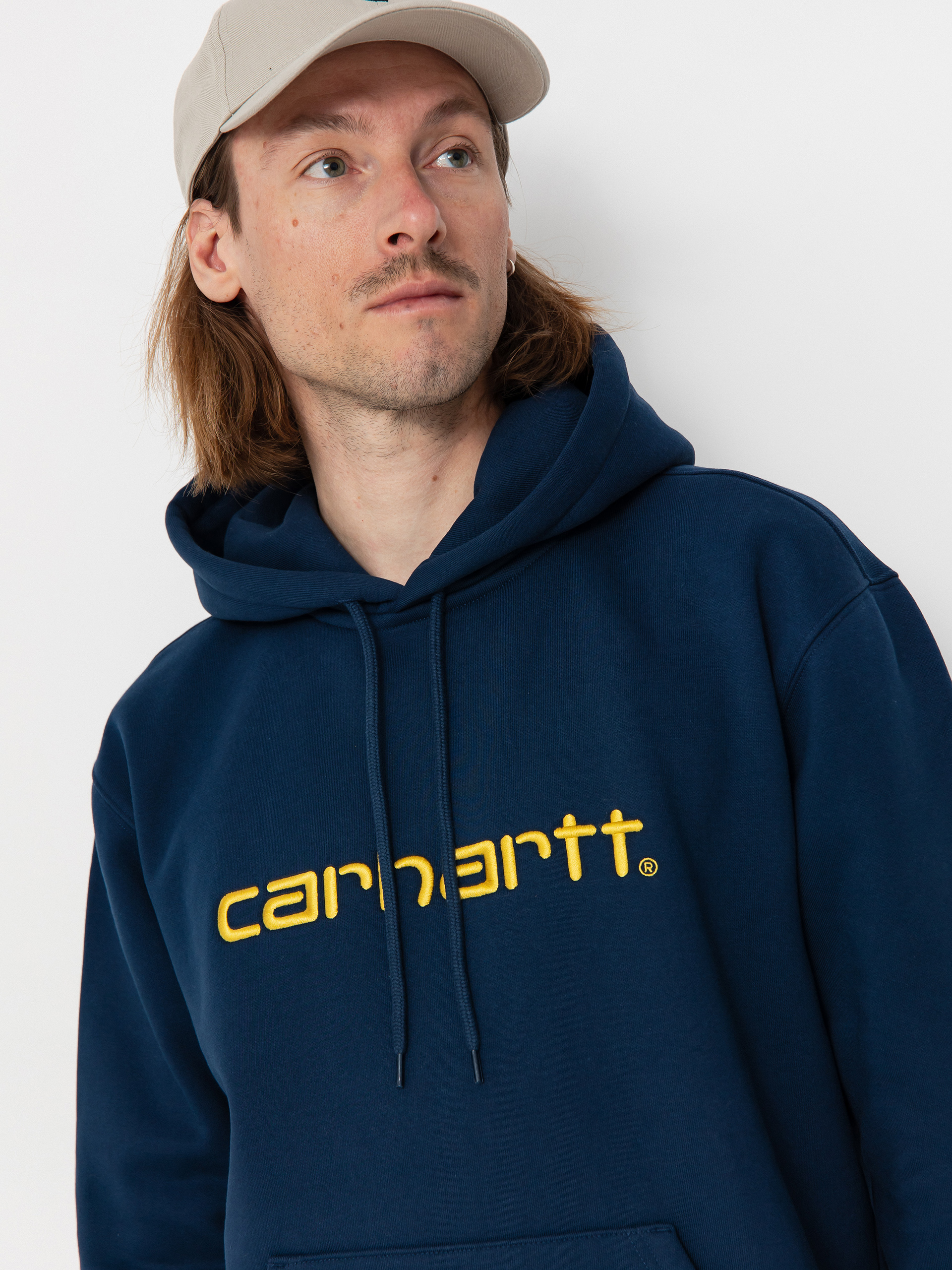 Kapucnis pulóver Carhartt WIP Carhartt HD (ink/air yellow)