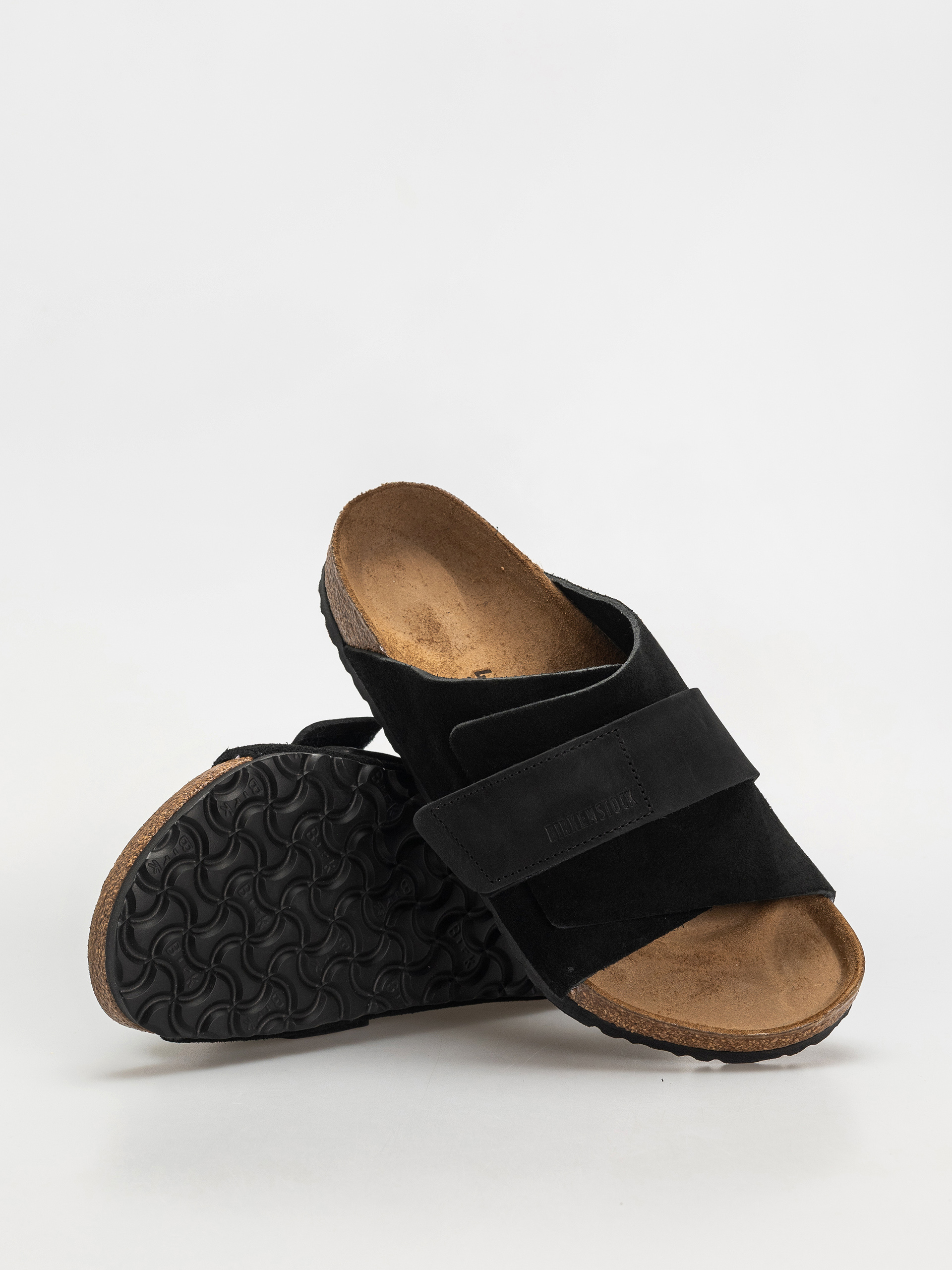 Flip-flop papucsok Birkenstock Kyoto Nubuck Suede Leather Regular (black)