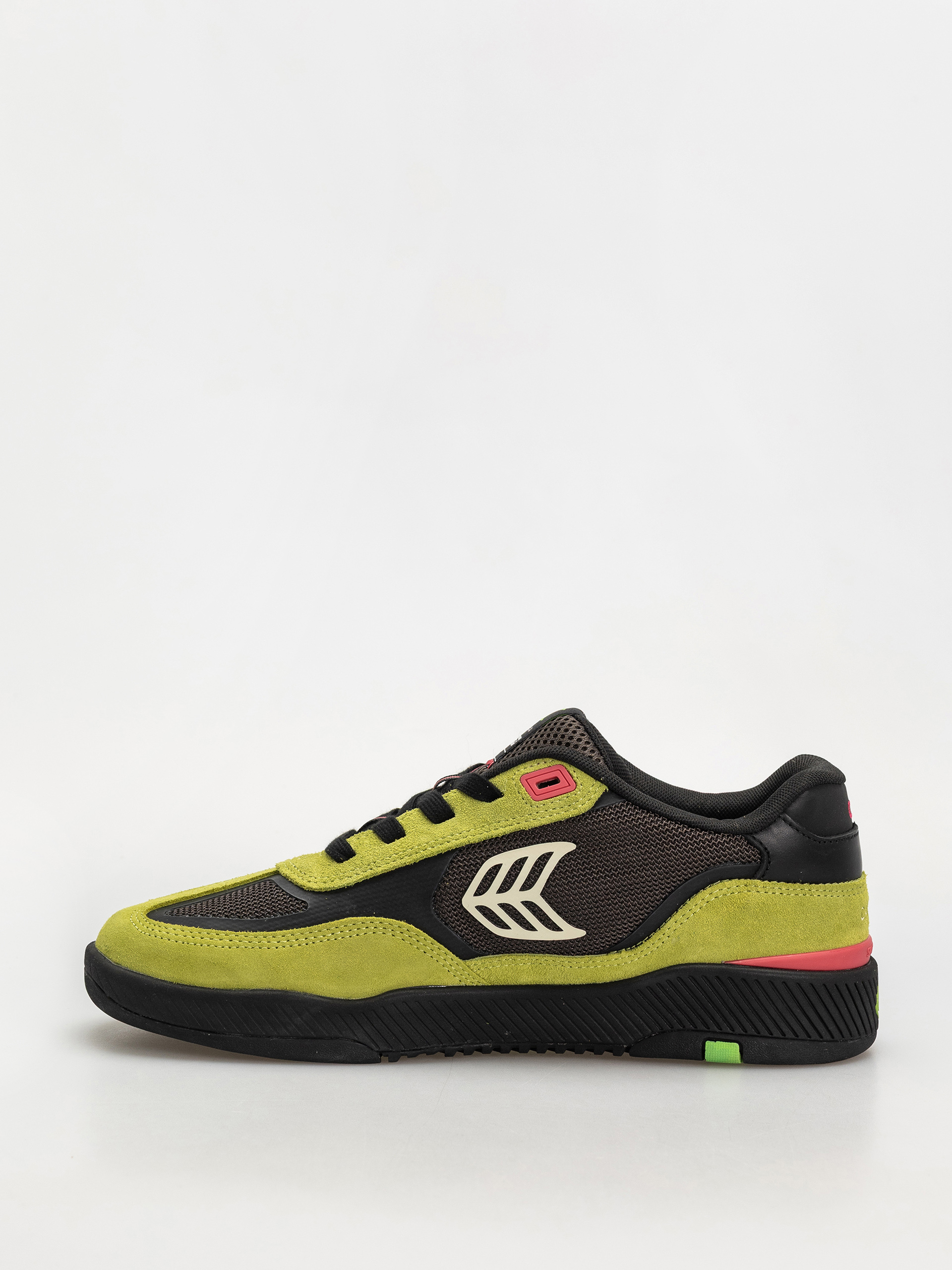 Cariuma Skategoat C25 Pro Cipők (lime green suede black mesh ivory logo pink)
