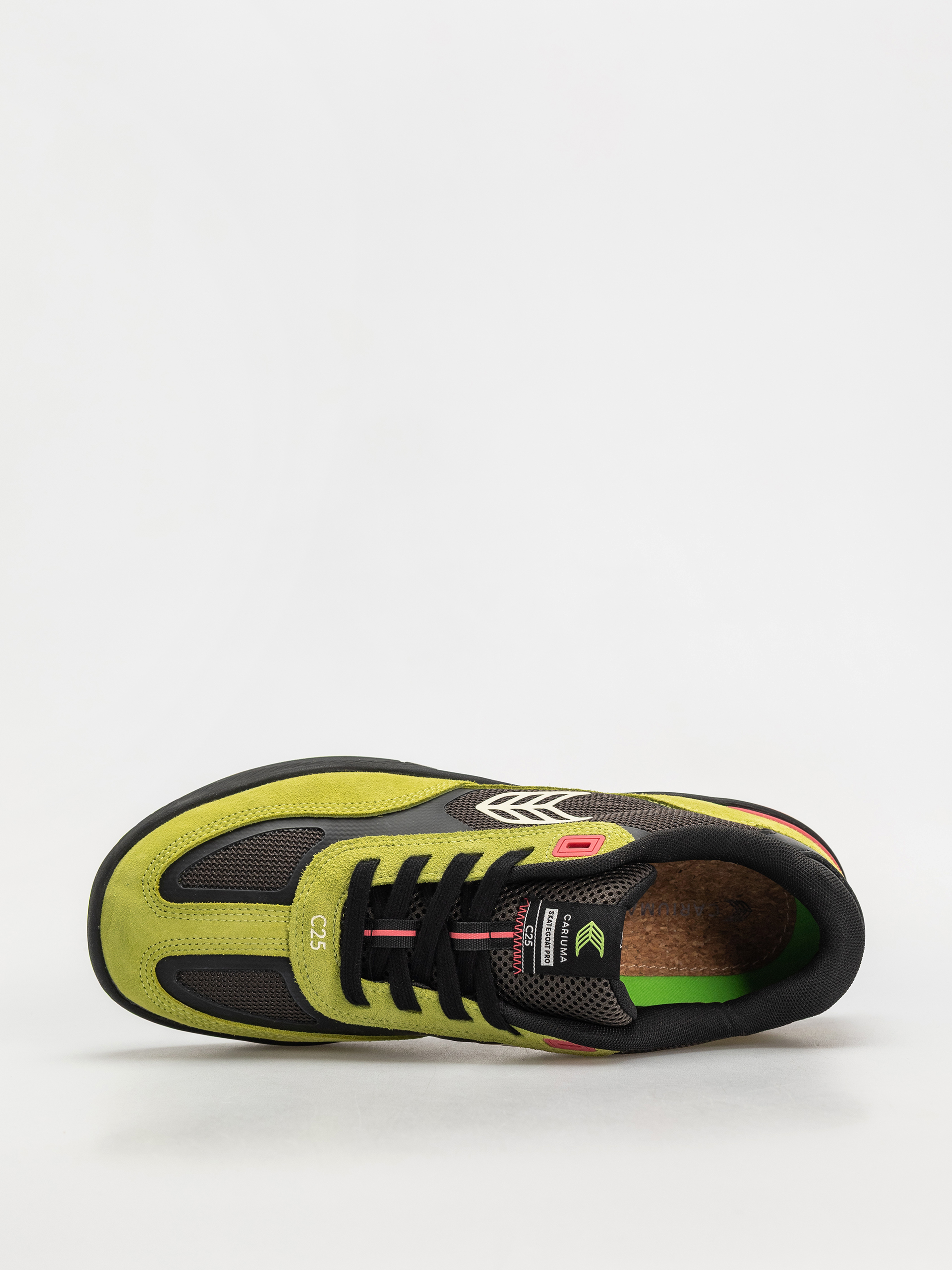 Cariuma Skategoat C25 Pro Cipők (lime green suede black mesh ivory logo pink)