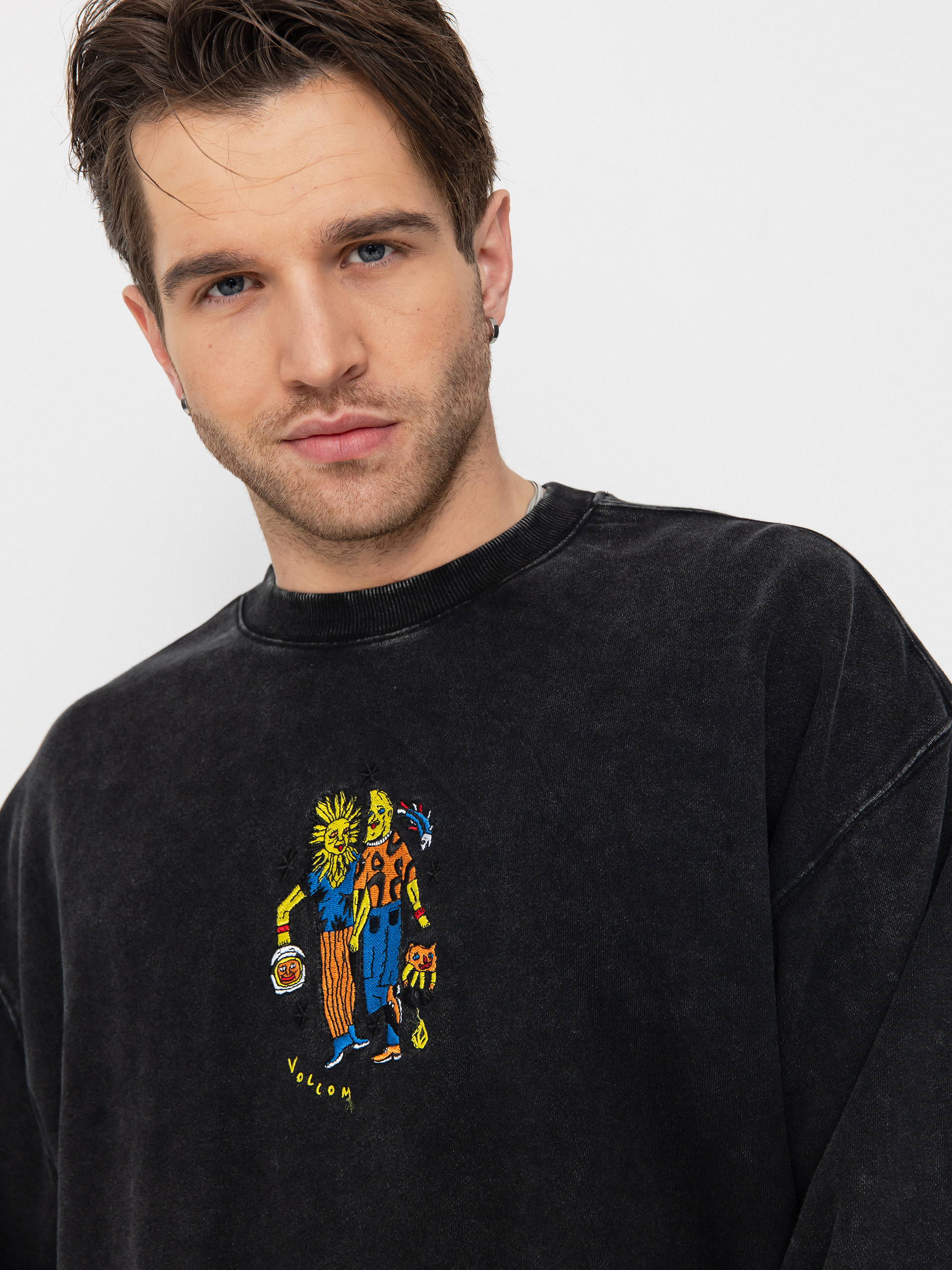 Volcom Fa Bob Mollema Crew Pulóver (light acid black)