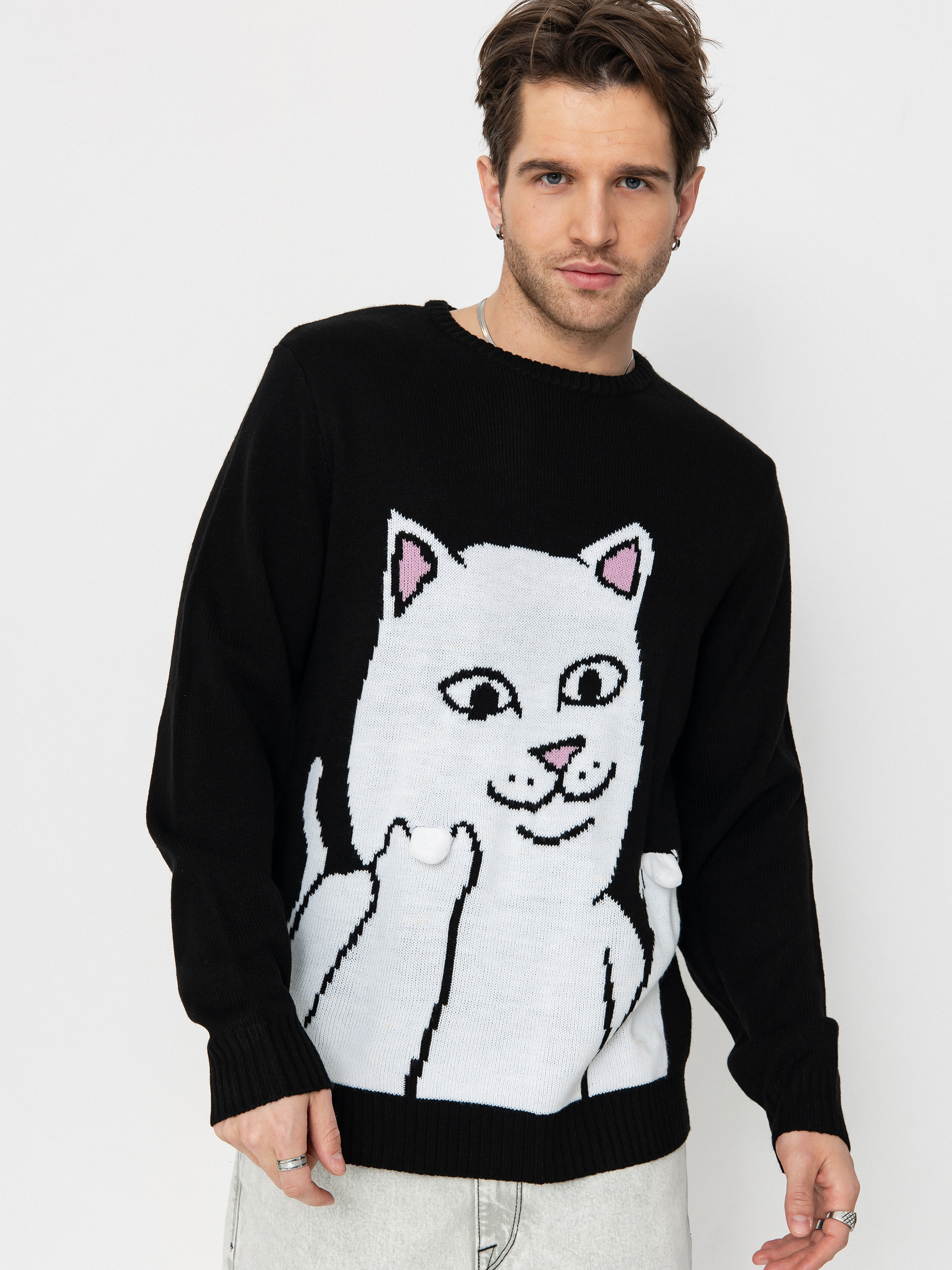 Pulóver RipNDip Lord Nermal Flippy Knitty (black)