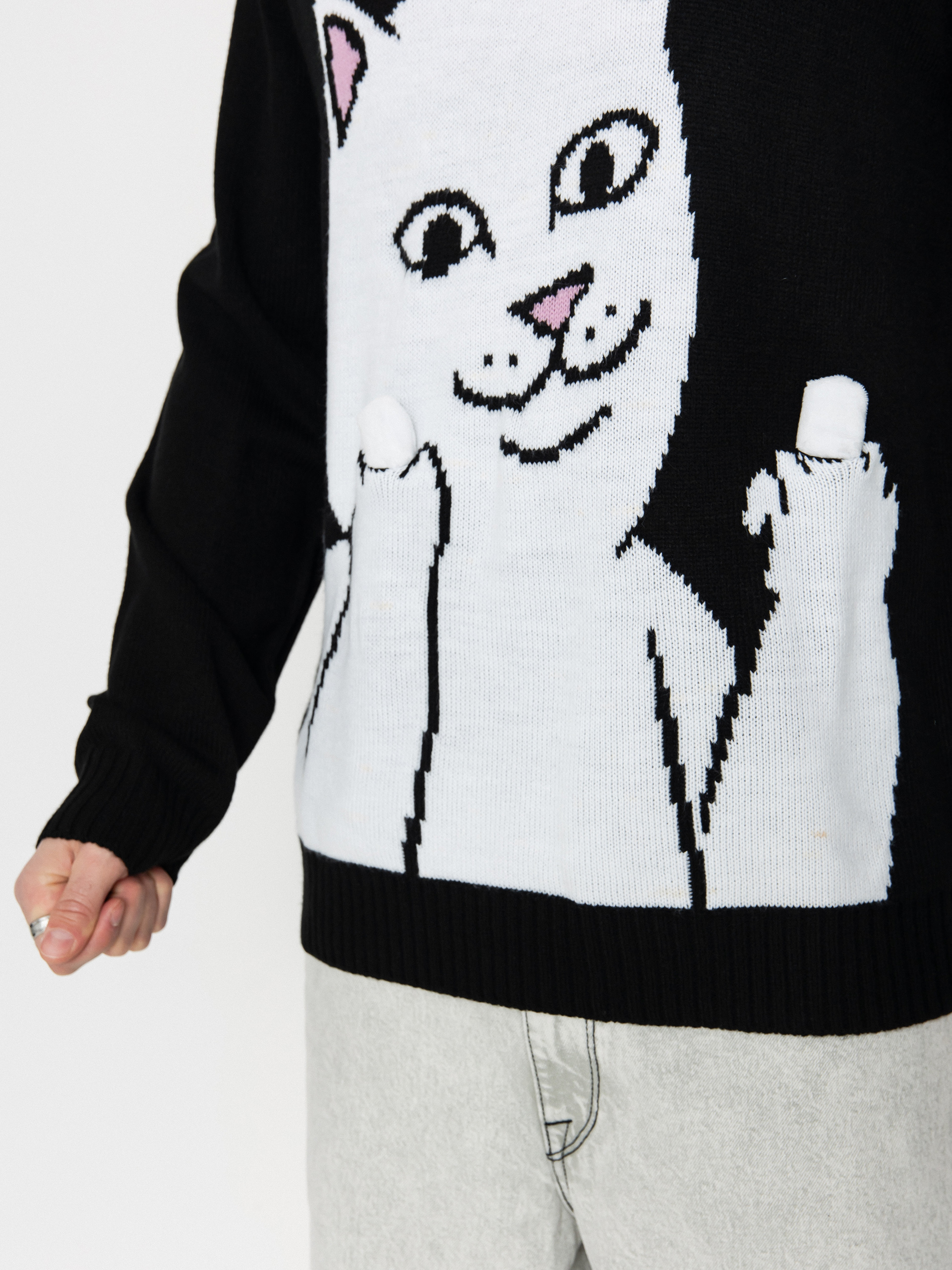 Pulóver RipNDip Lord Nermal Flippy Knitty (black)