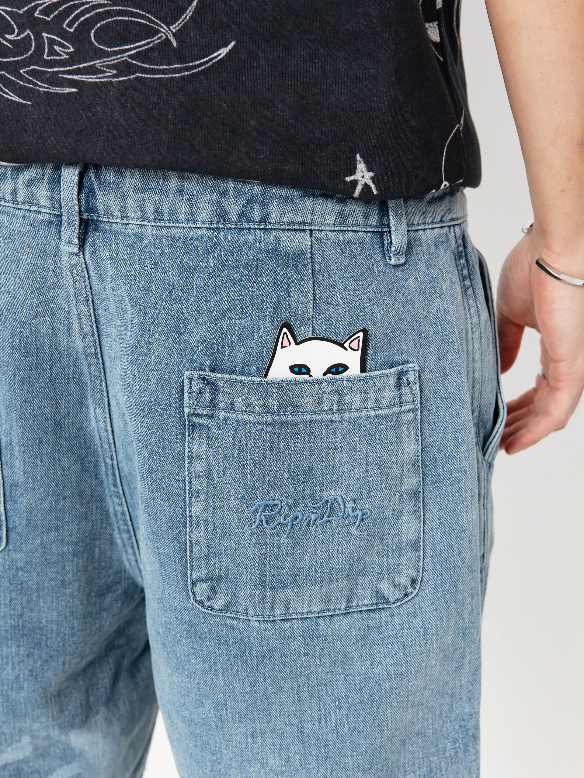 Rövidnadrág RipNDip Cosmic Nerm (medium wash)