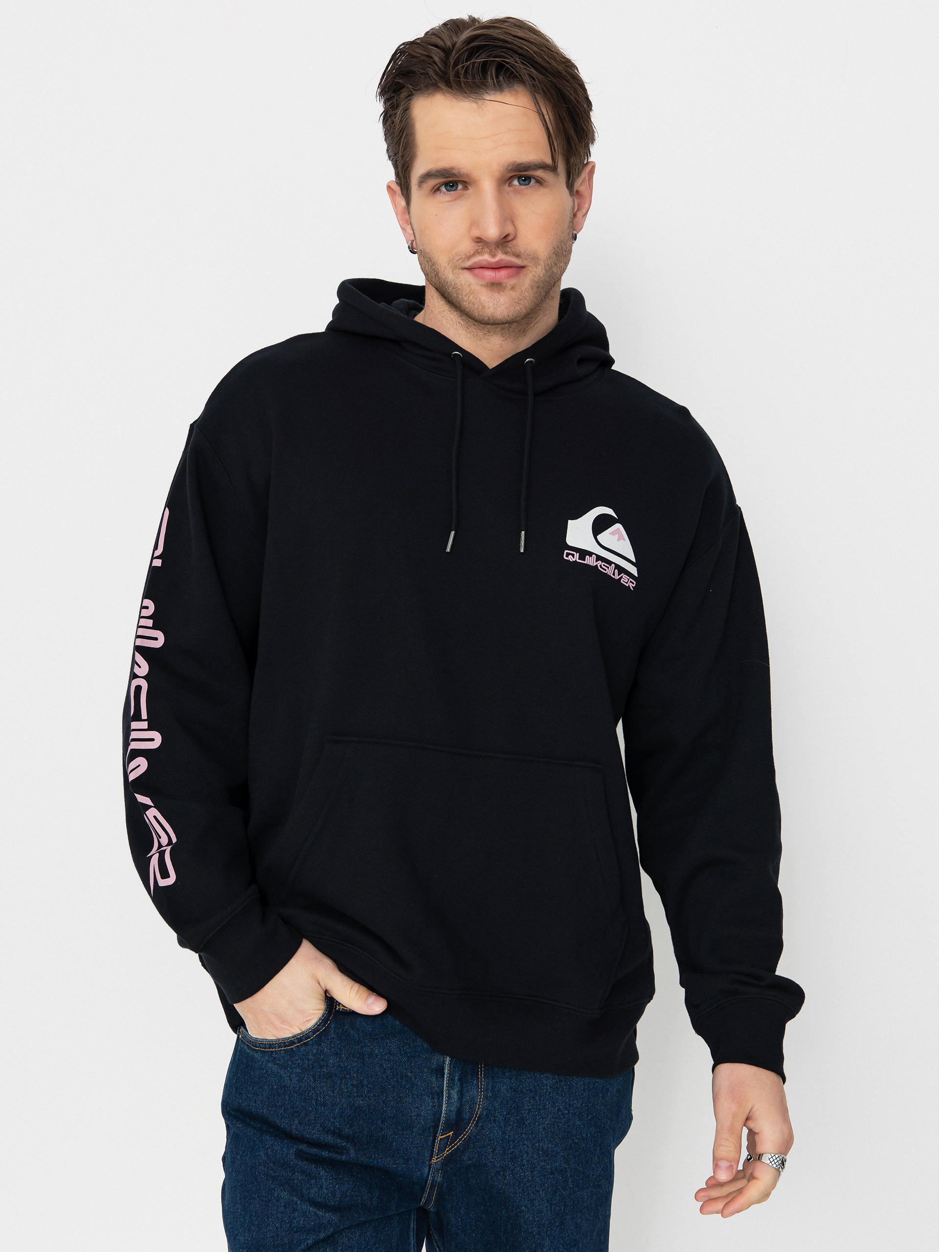 Kapucnis pulóver Quiksilver Omni Logo HD (black)
