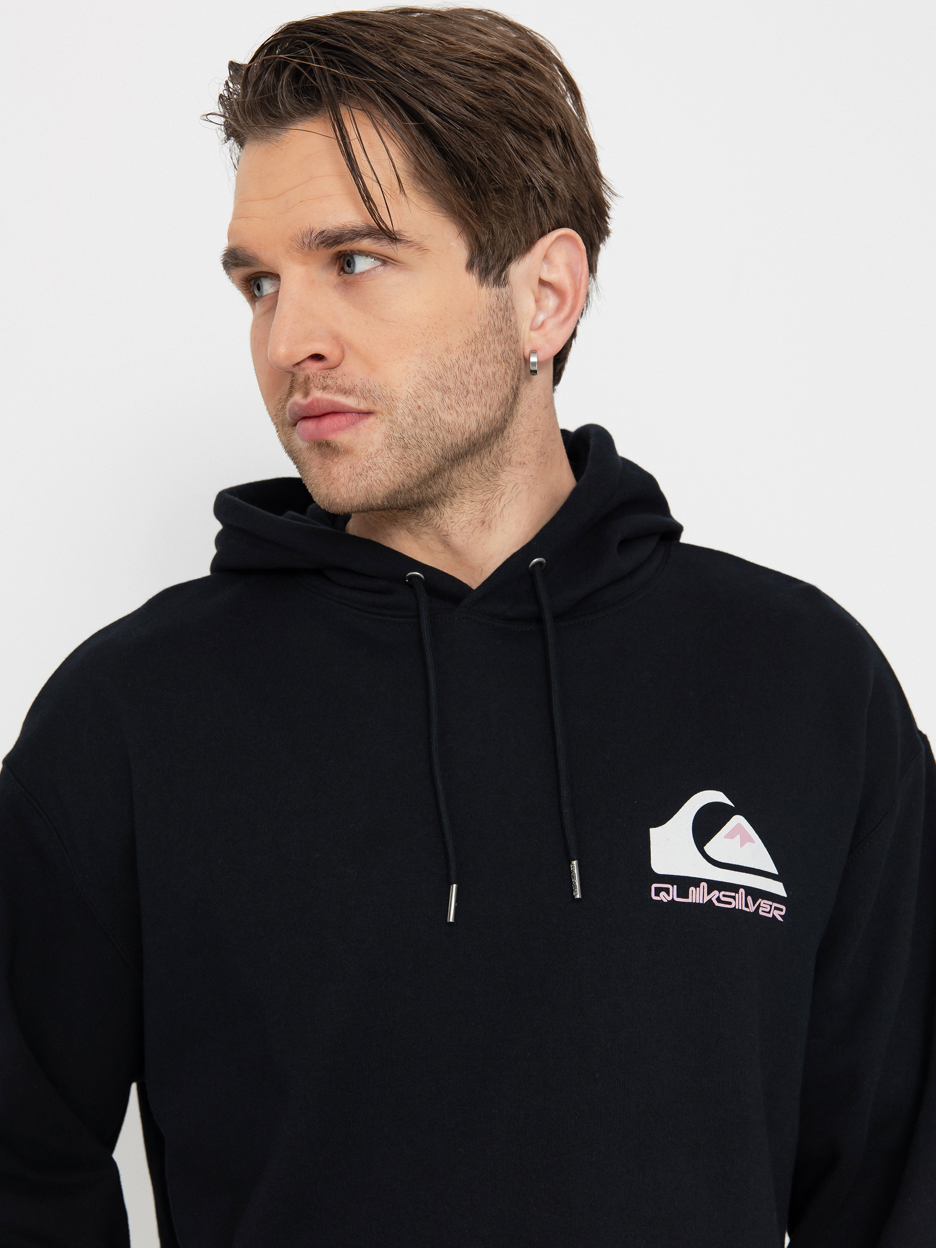 Kapucnis pulóver Quiksilver Omni Logo HD (black)