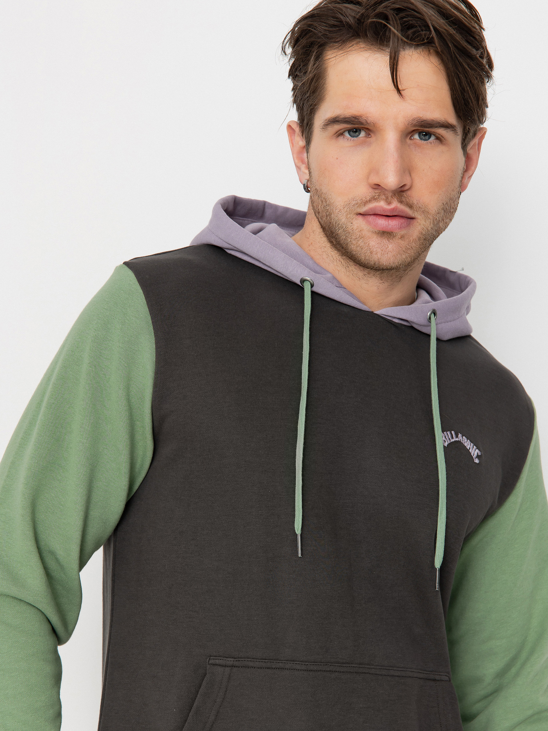 Kapucnis pulóver Billabong Arch Block HD (raven)