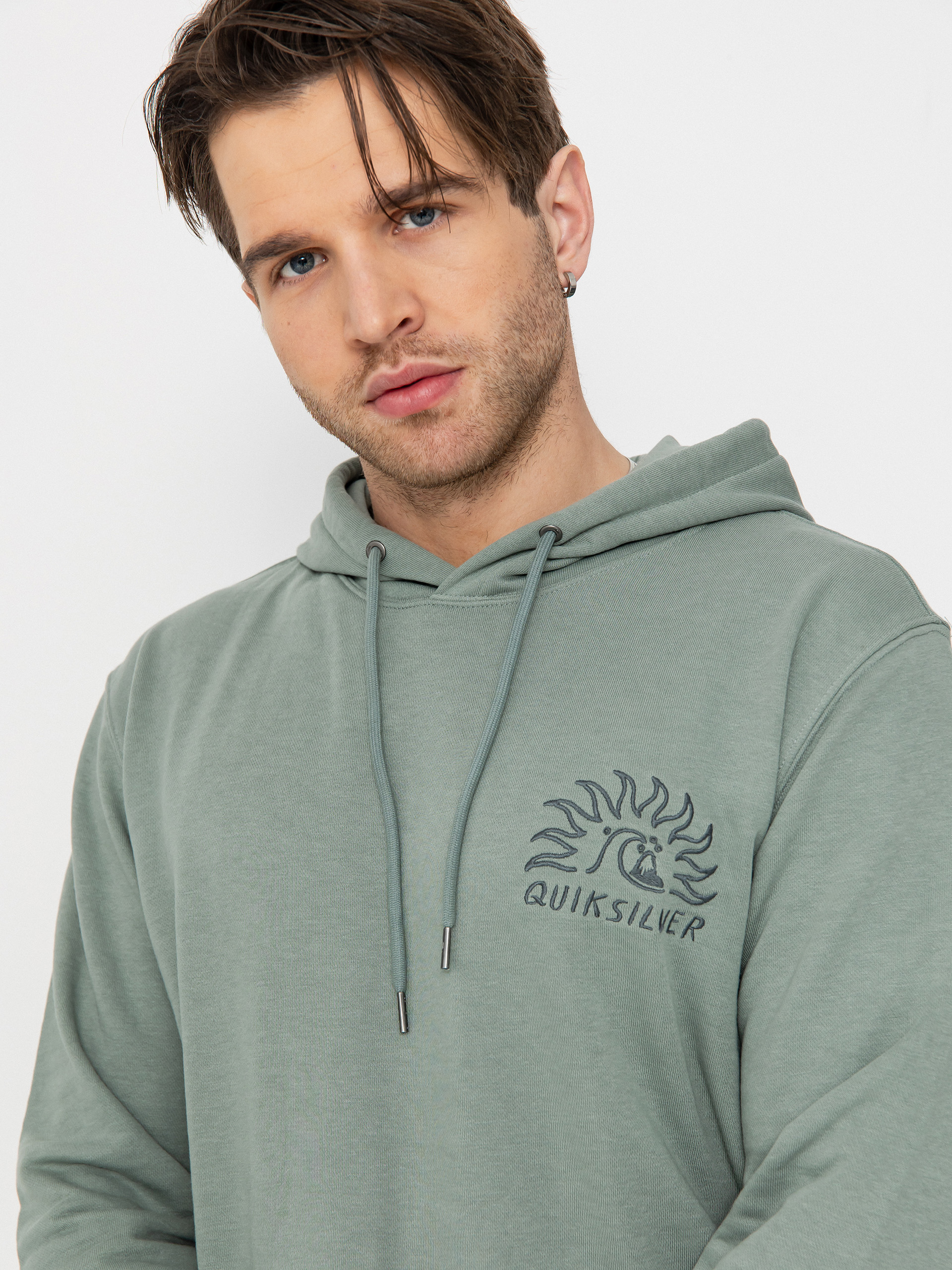 Kapucnis pulóver Quiksilver Graphic Mix HD (chinois green)