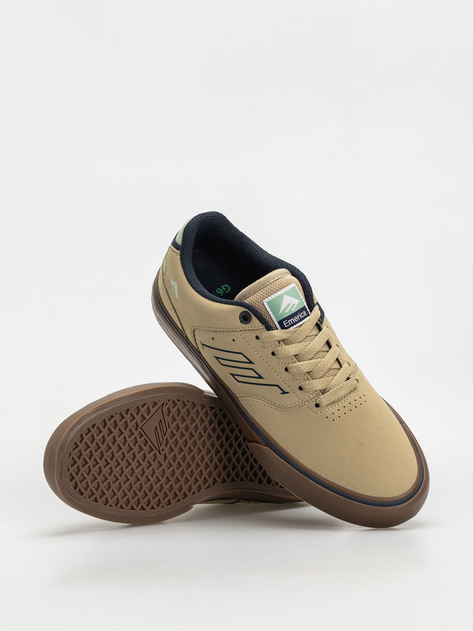 Emerica The Low Vulc Cipők (tan/blue/green)