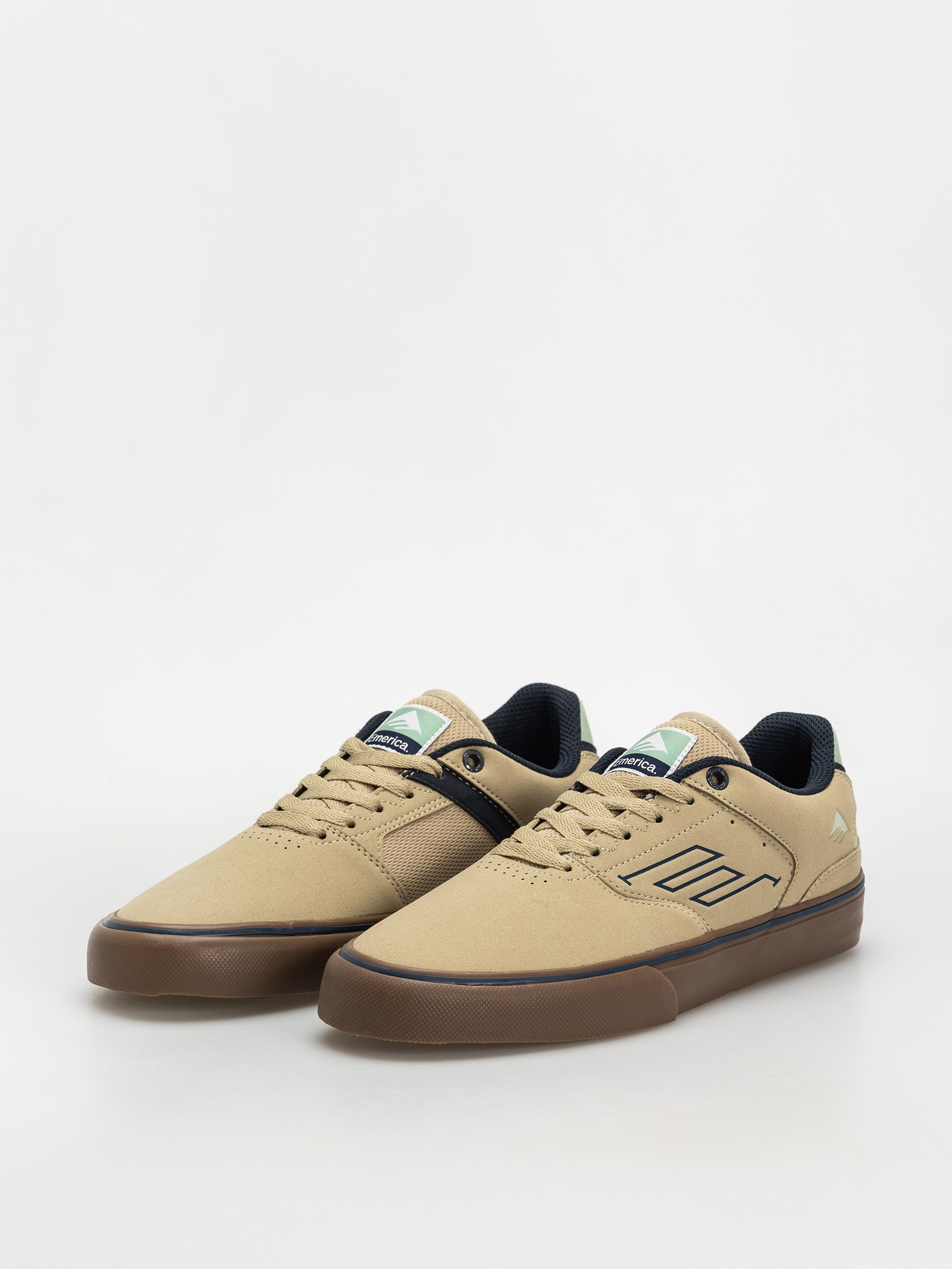 Emerica The Low Vulc Cipők (tan/blue/green)