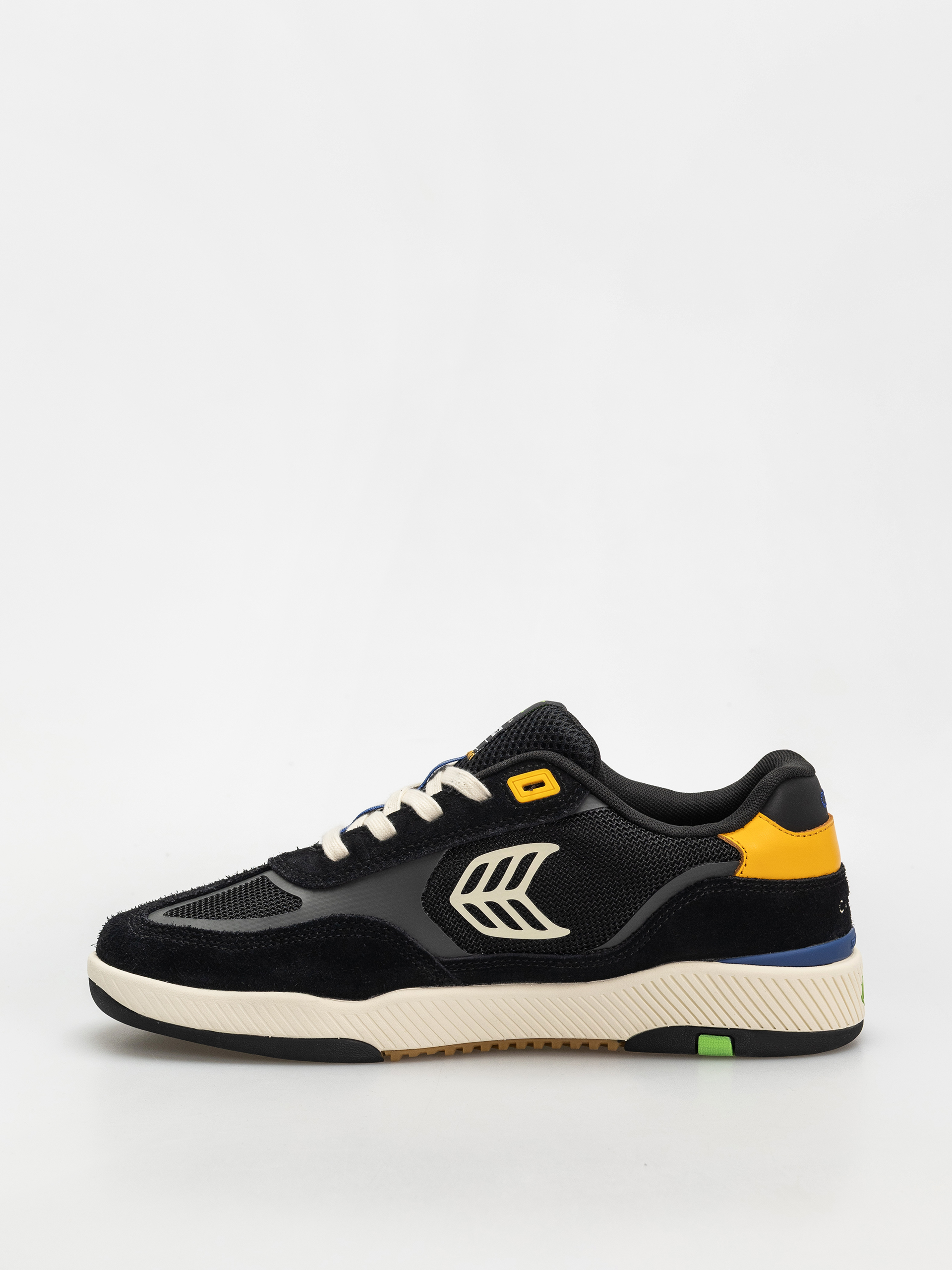 Cariuma Skategoat C25 Pro Cipők (black suede and mesh ivory logo yellow)