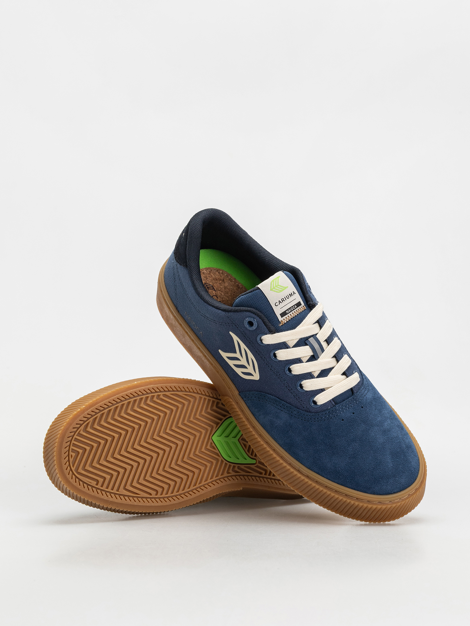 Cariuma Naioca Pro Cipők (gum shadow blue suede and canvas ivory logo navy)