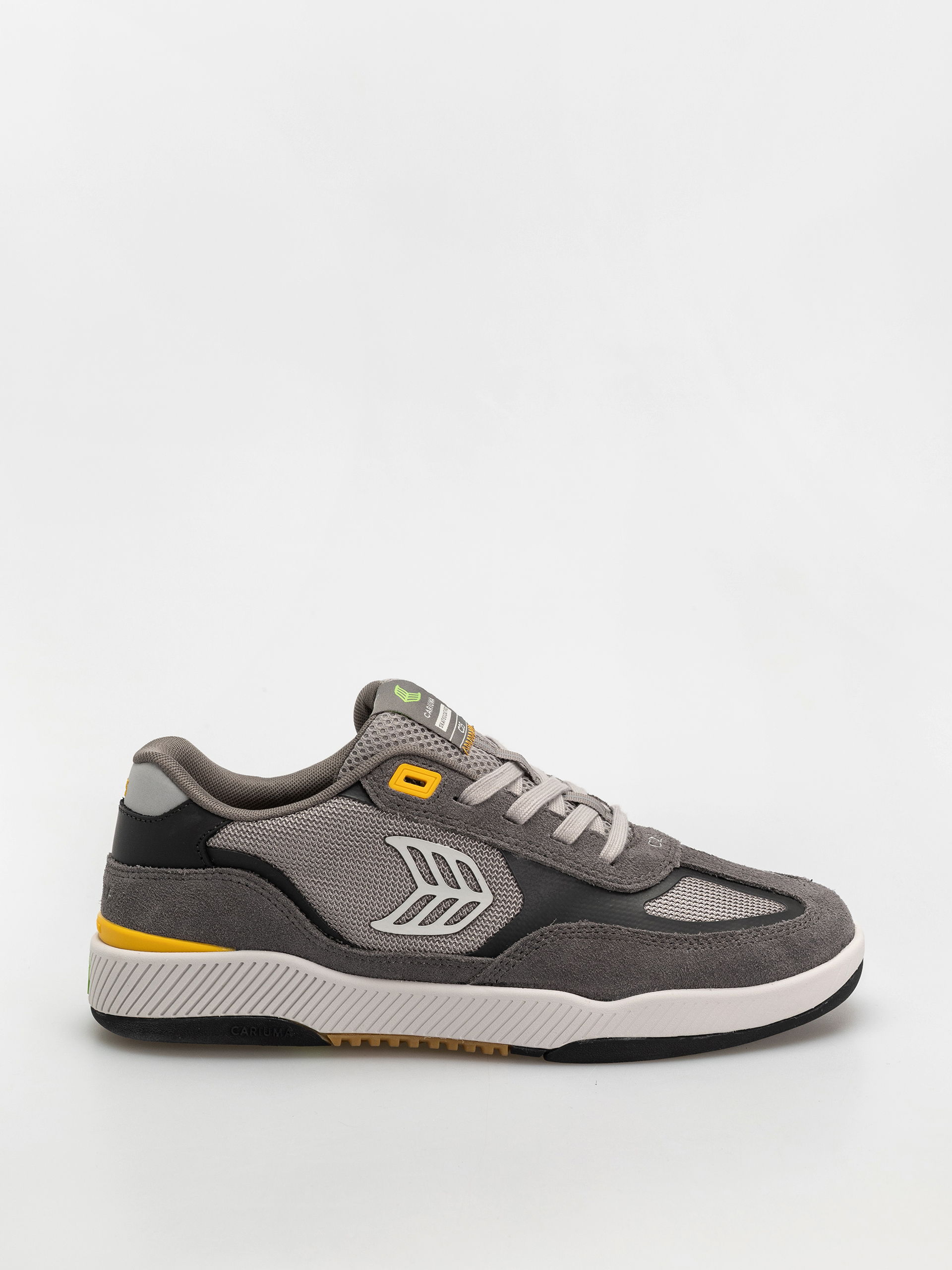 Cariuma Skategoat C25 Pro Cipők (charcoal grey suede light grey mesh ice logo yellow)