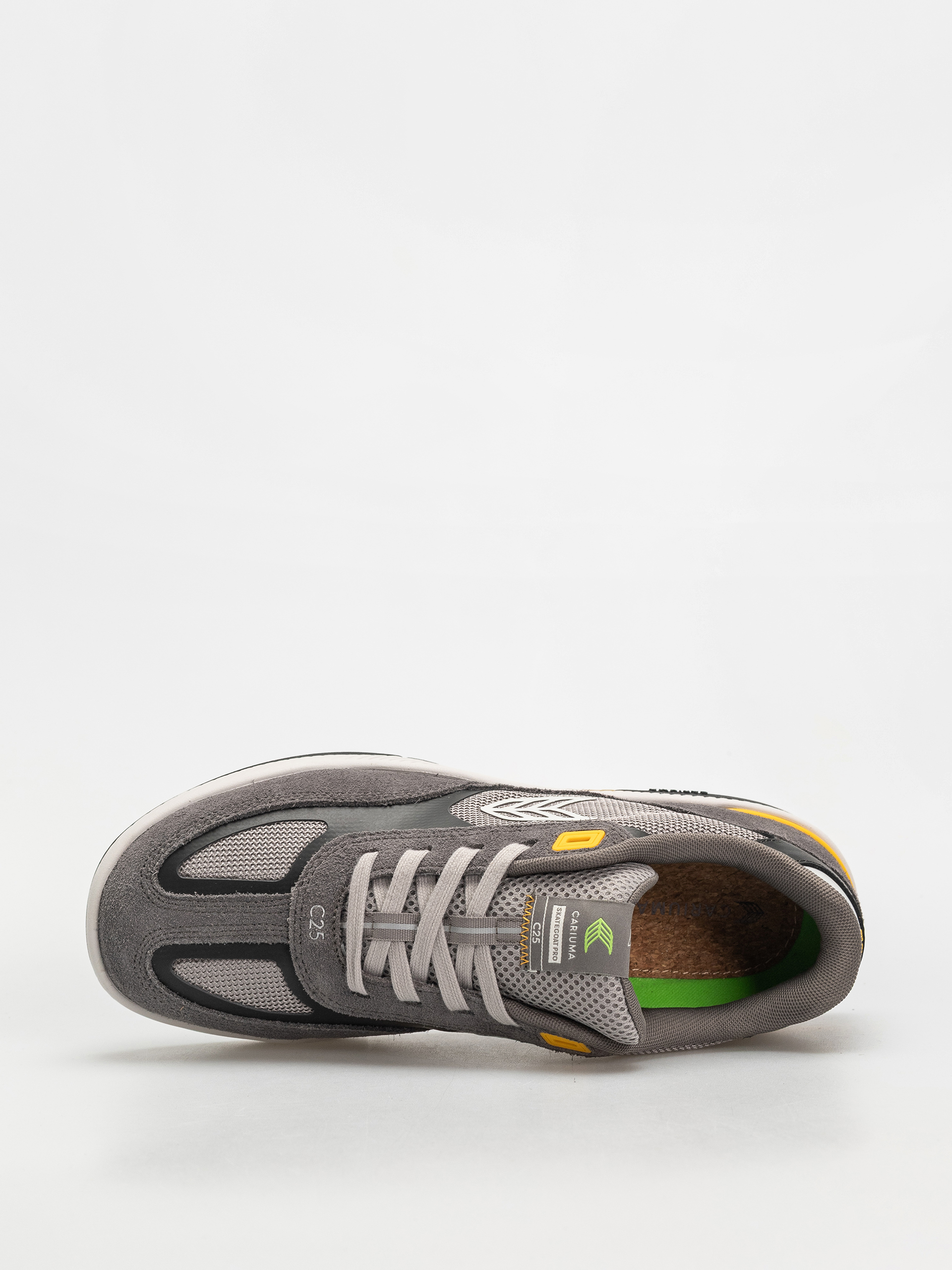 Cariuma Skategoat C25 Pro Cipők (charcoal grey suede light grey mesh ice logo yellow)