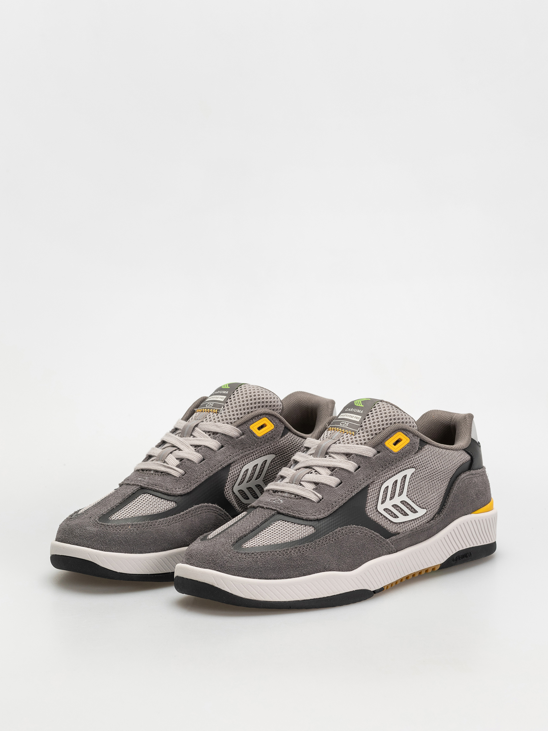 Cariuma Skategoat C25 Pro Cipők (charcoal grey suede light grey mesh ice logo yellow)