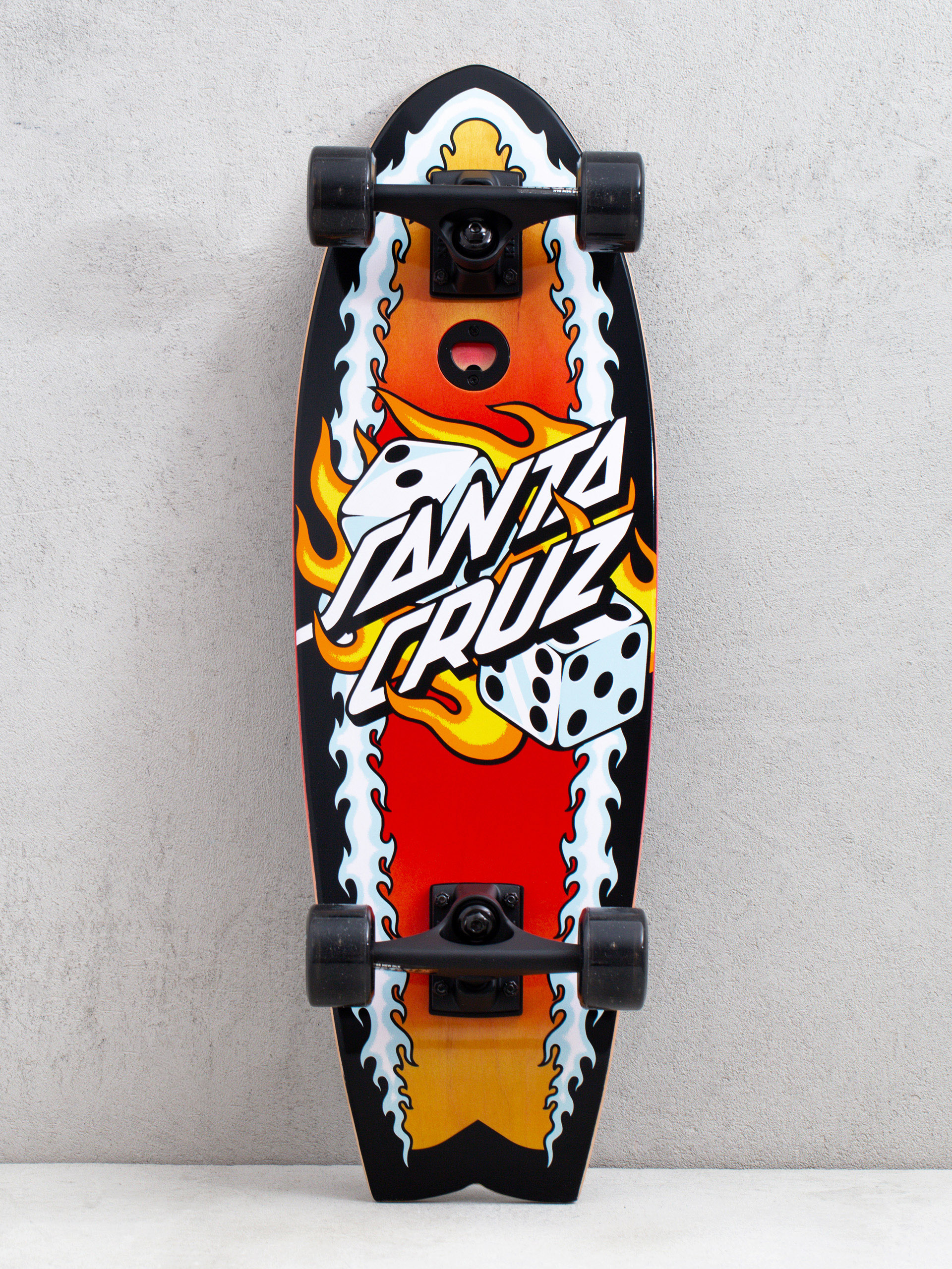 Santa Cruz Flaming Dice Dot Cruiser (black/red/white)