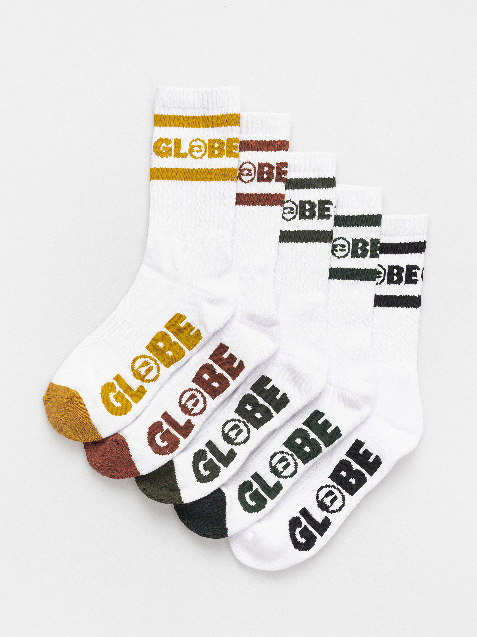 Zokni Globe Tilt Hi Crew 5 Pk (white assorted)