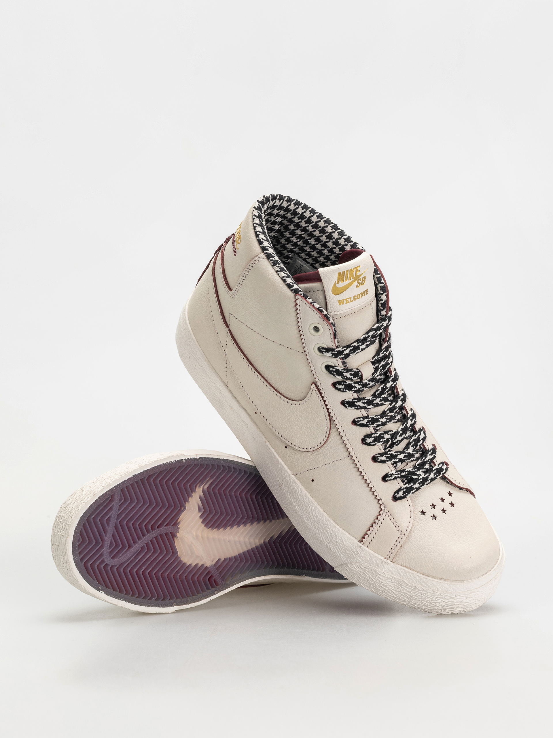 Nike SB Zoom Blazer Mid Welcome Skateboarding Cipők (sail/dark beetroot/white)