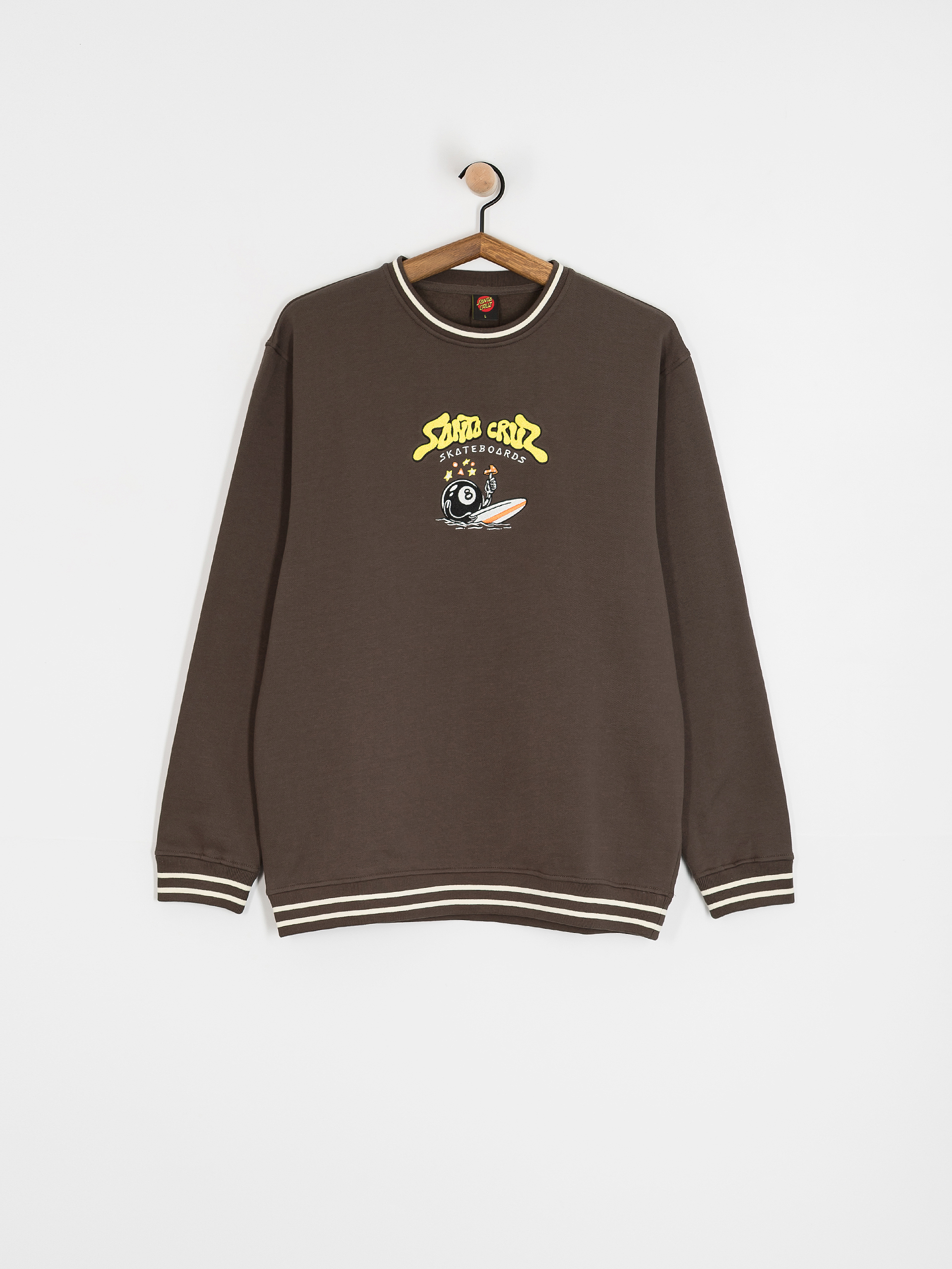 Santa Cruz Winkowski Surf Front Crew Pulóver (washed black)