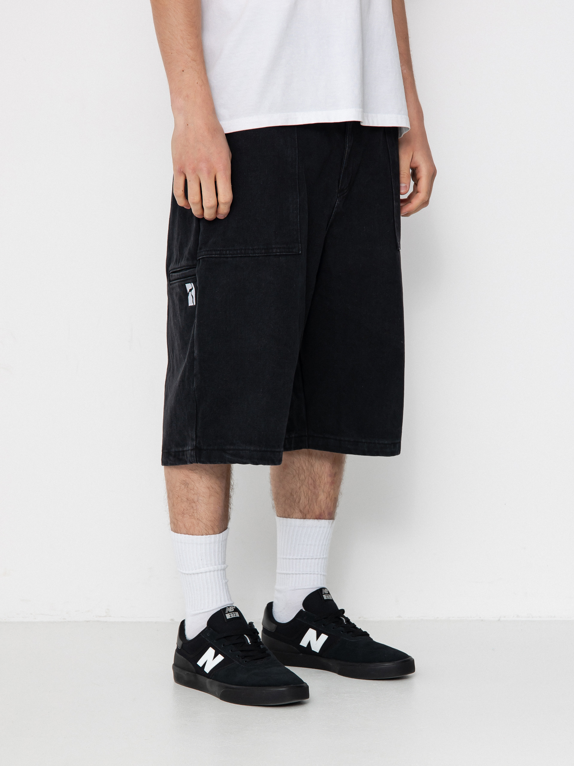 Rövidnadrág Poetic Collective Painter (black denim)