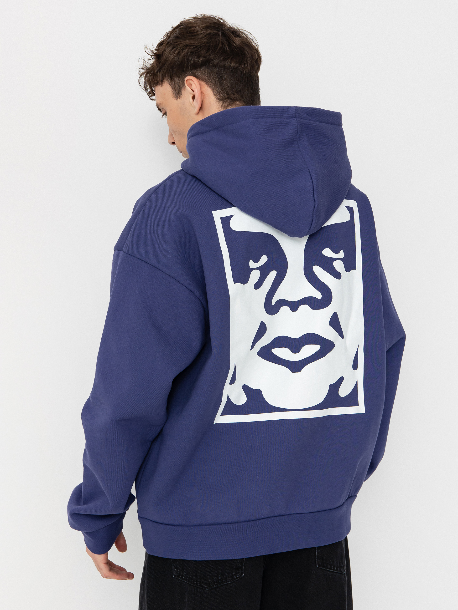 OBEY Bold Icon Extra Heavy HD Kapucnis pulóver (skipper blue)