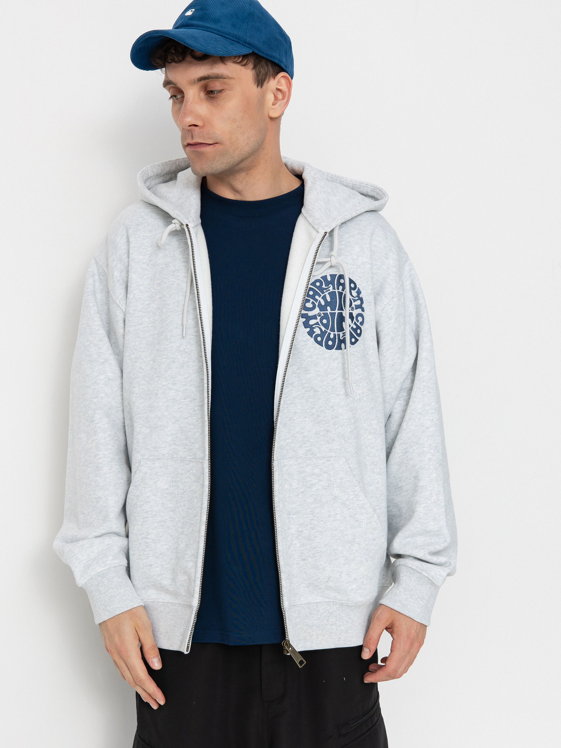 Carhartt WIP Jazzy ZHD Kapucnis pulóver (ash heather/blue iris)