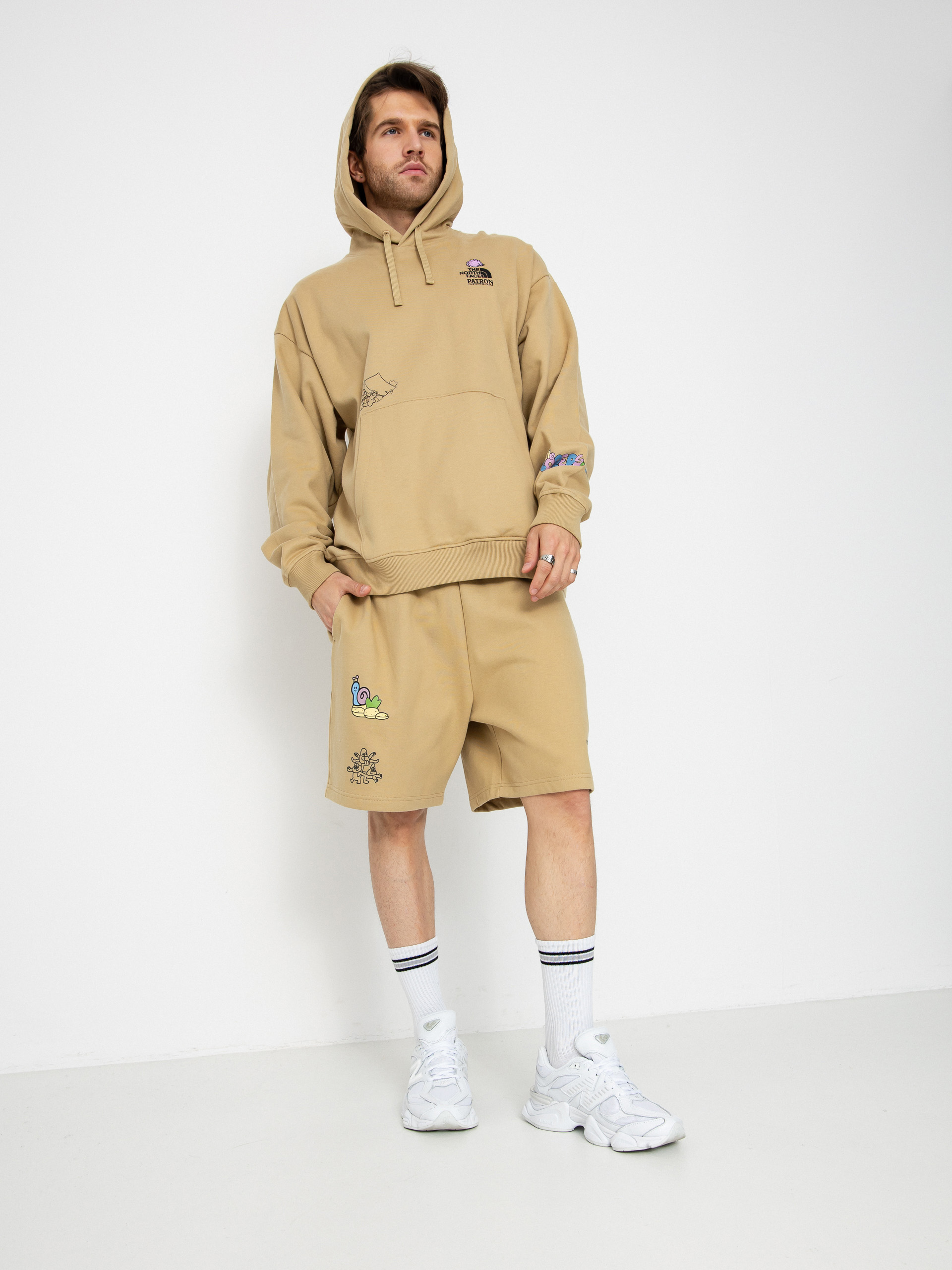 The North Face Mountain Cleanup Oversized HD Kapucnis pulóver (khaki stone)