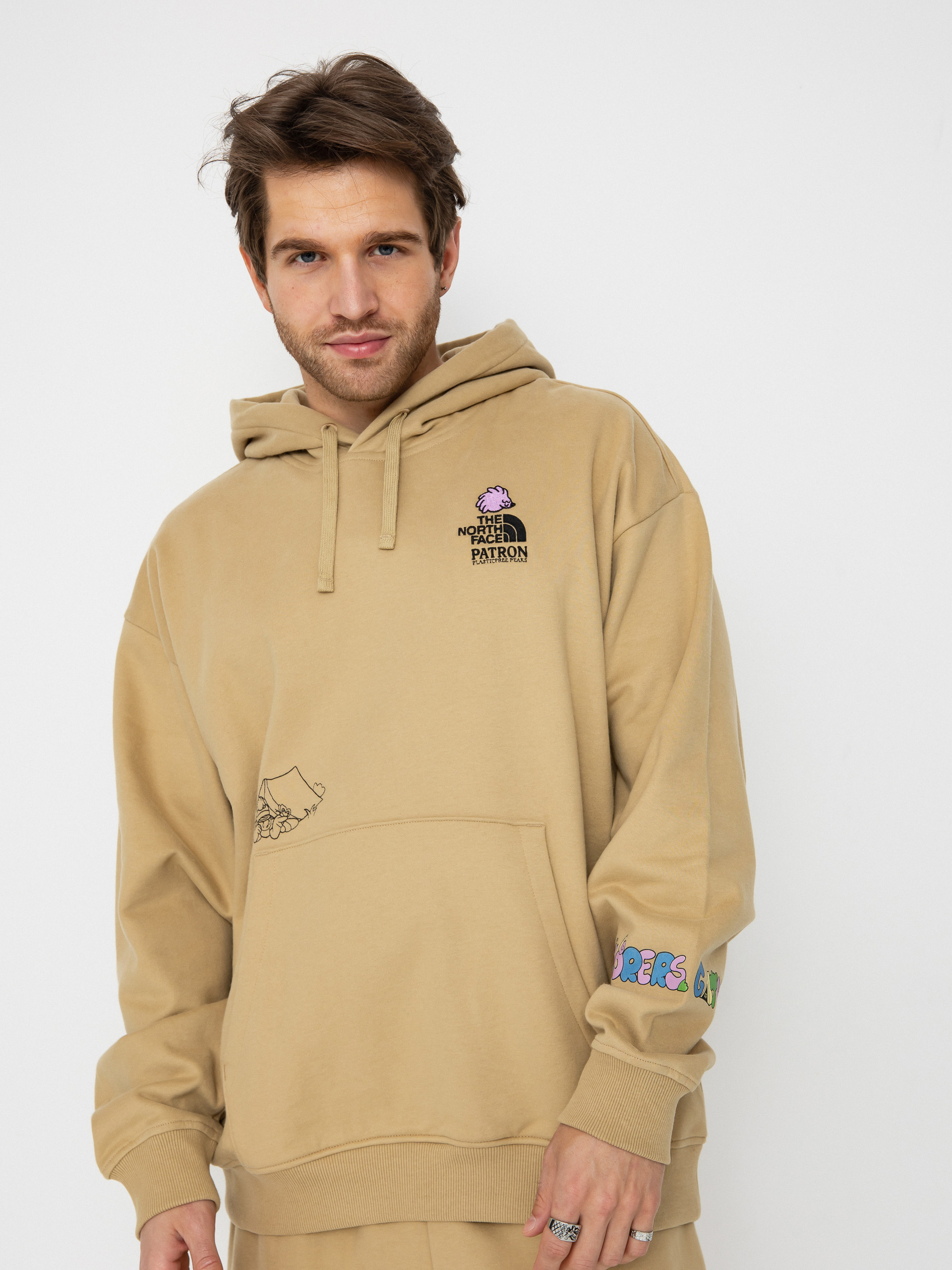 The North Face Mountain Cleanup Oversized HD Kapucnis pulóver (khaki stone)