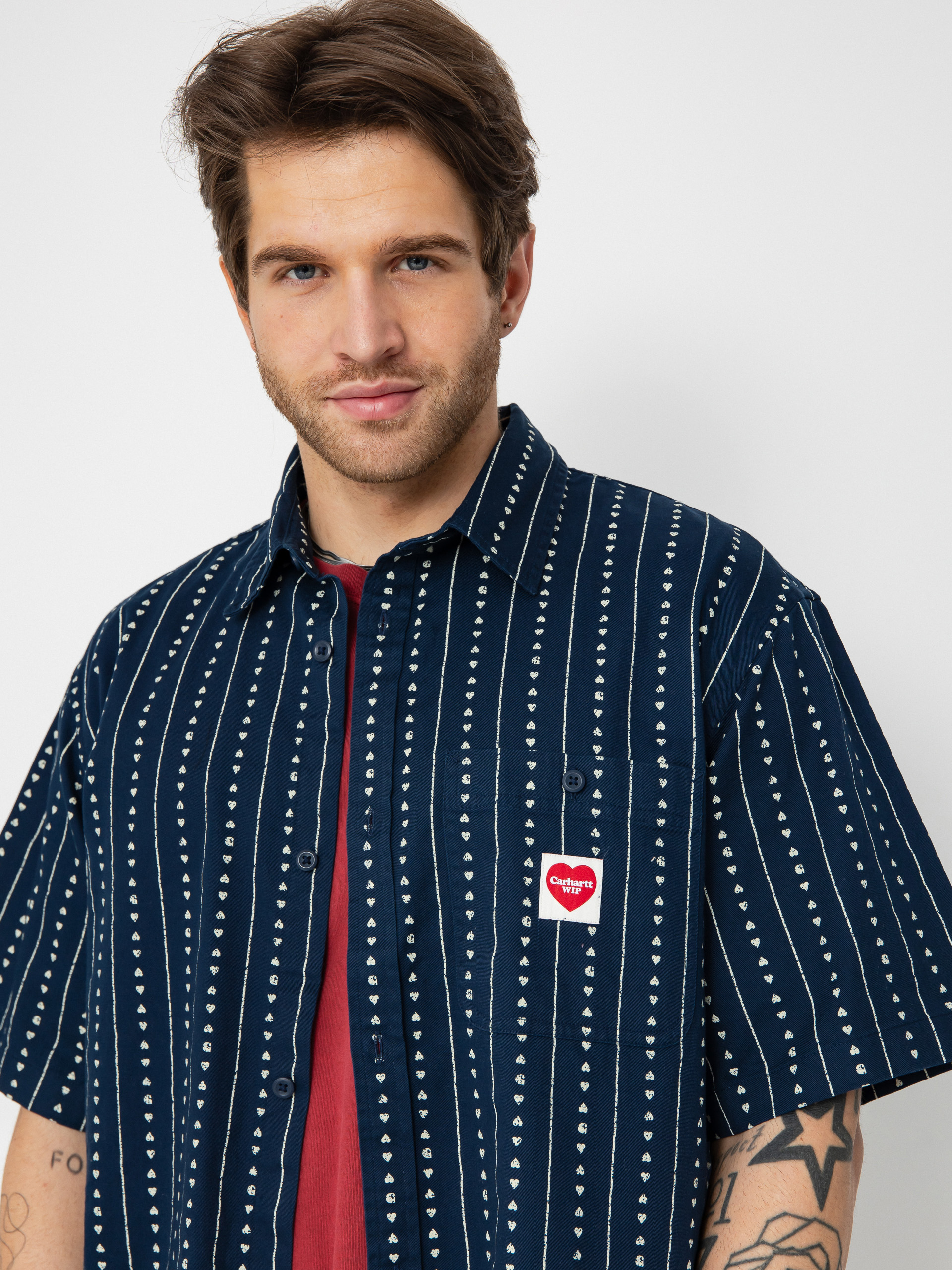 Carhartt WIP Drewe Ing (heart c pinstripe/ink/natural)