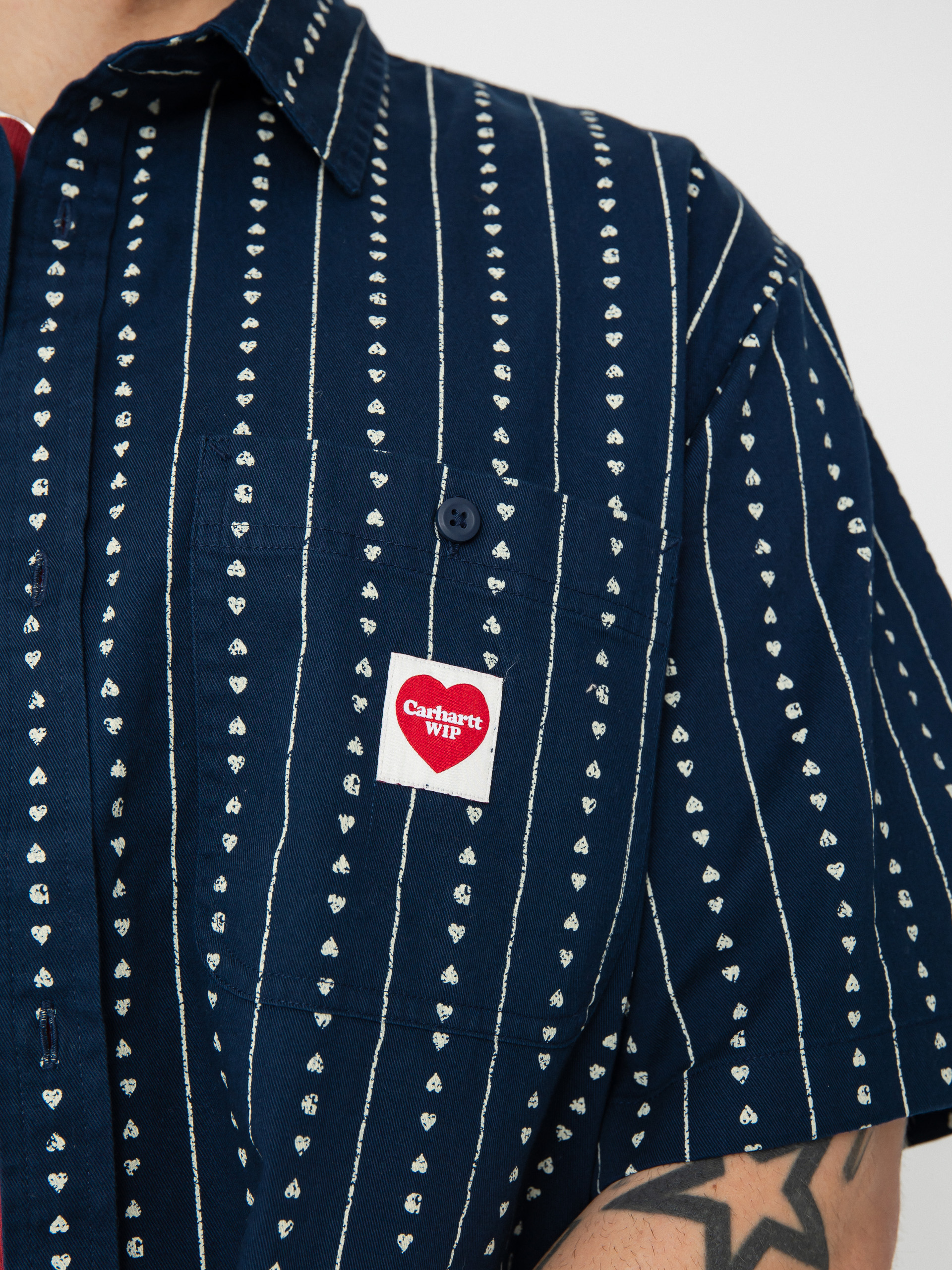 Carhartt WIP Drewe Ing (heart c pinstripe/ink/natural)