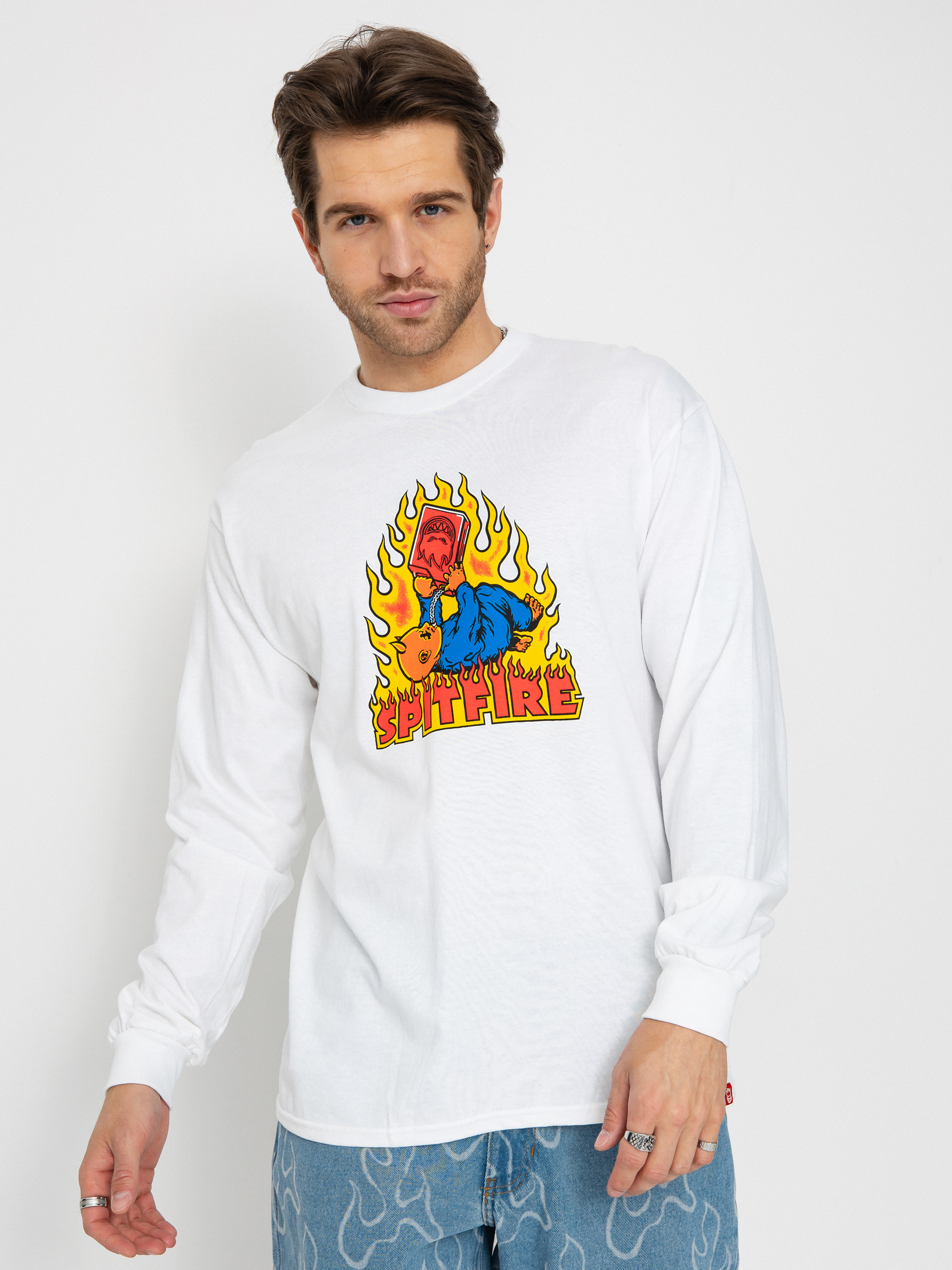 Hosszú ujjú felső Spitfire Demonseed (white/multi color print)