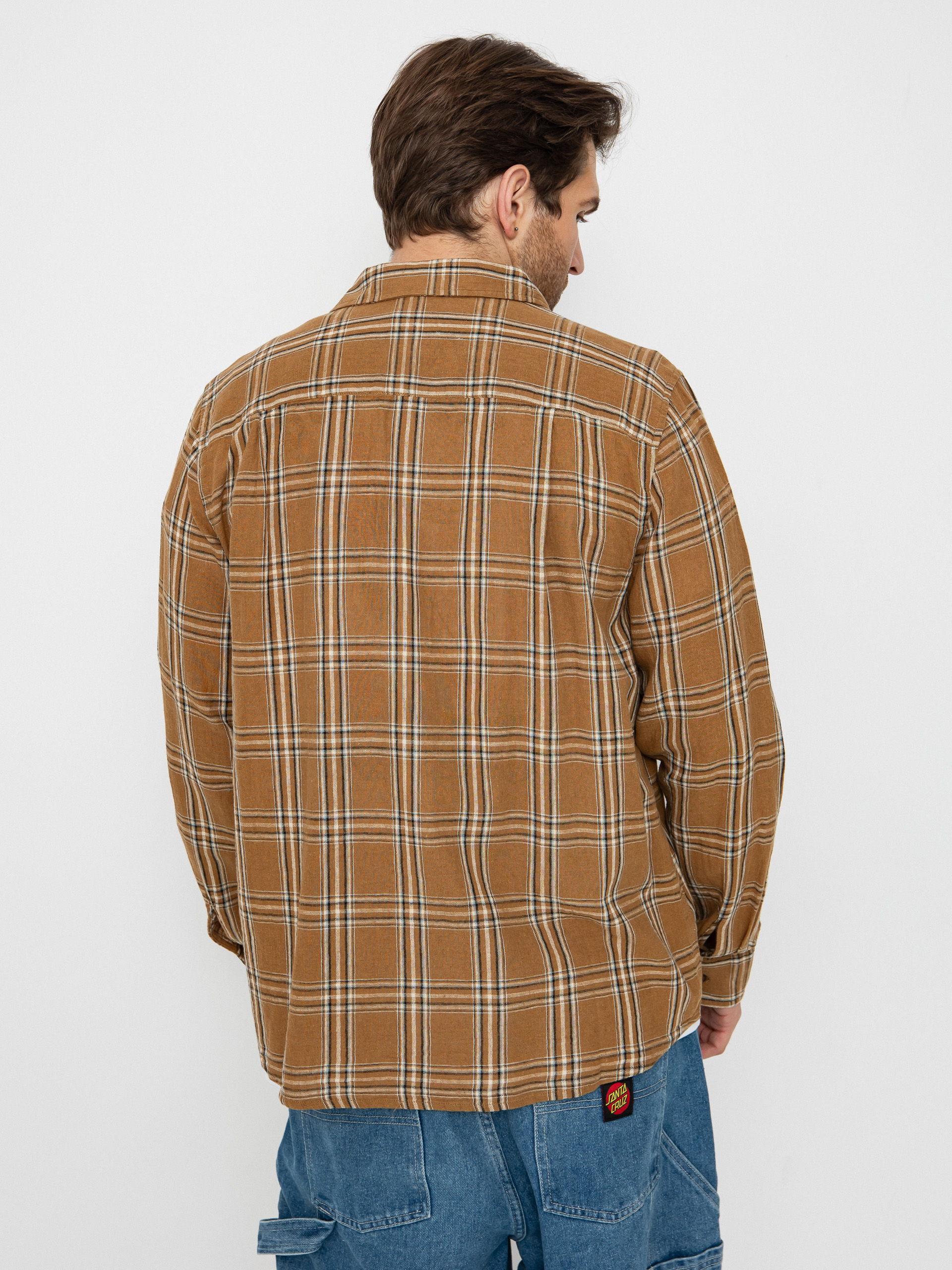 Brixton Charter Linen Blend Ls Ing (washed cooper/whitecap plaid)