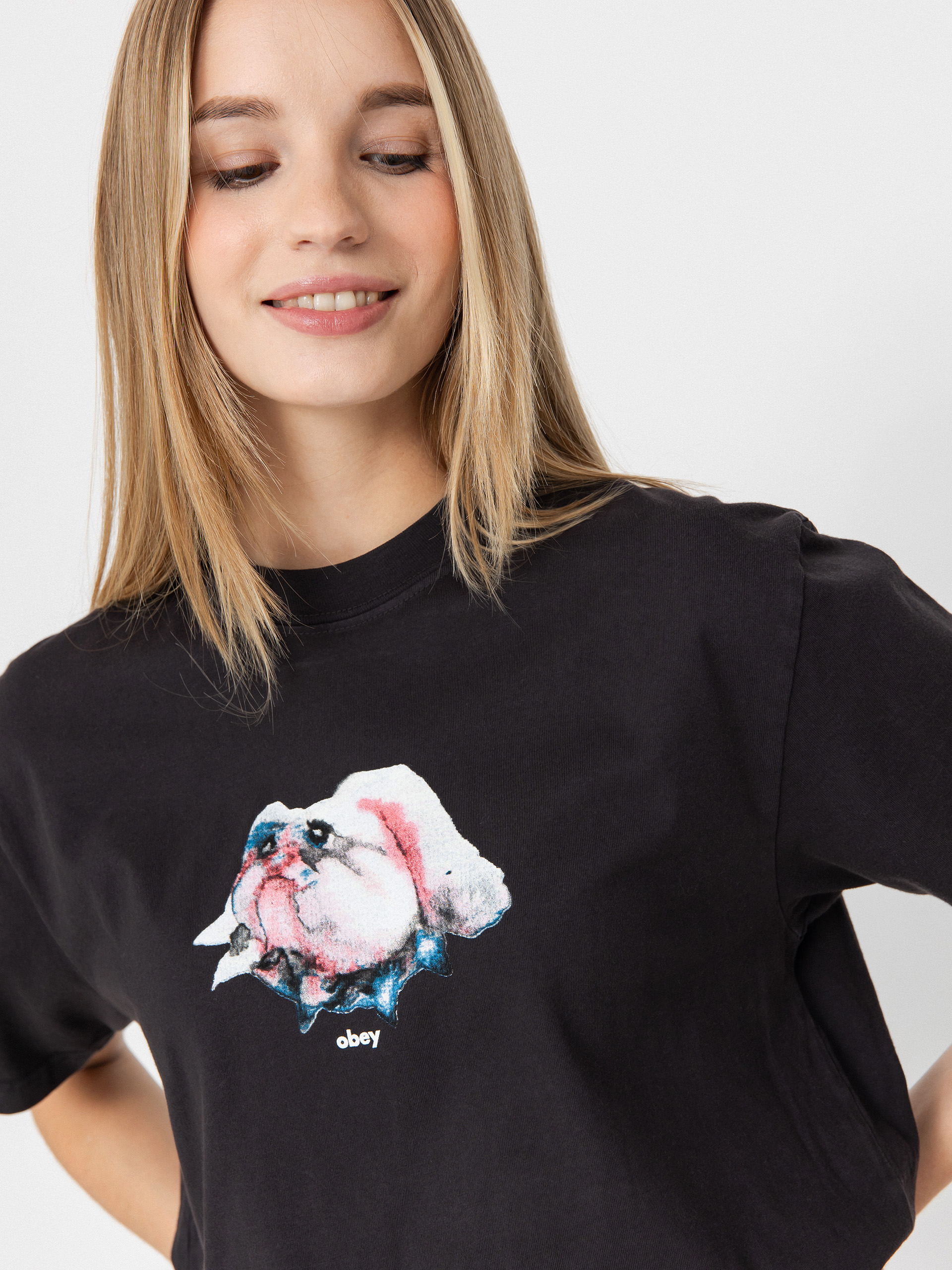 OBEY Bulldog Wmn Póló (pigment black)