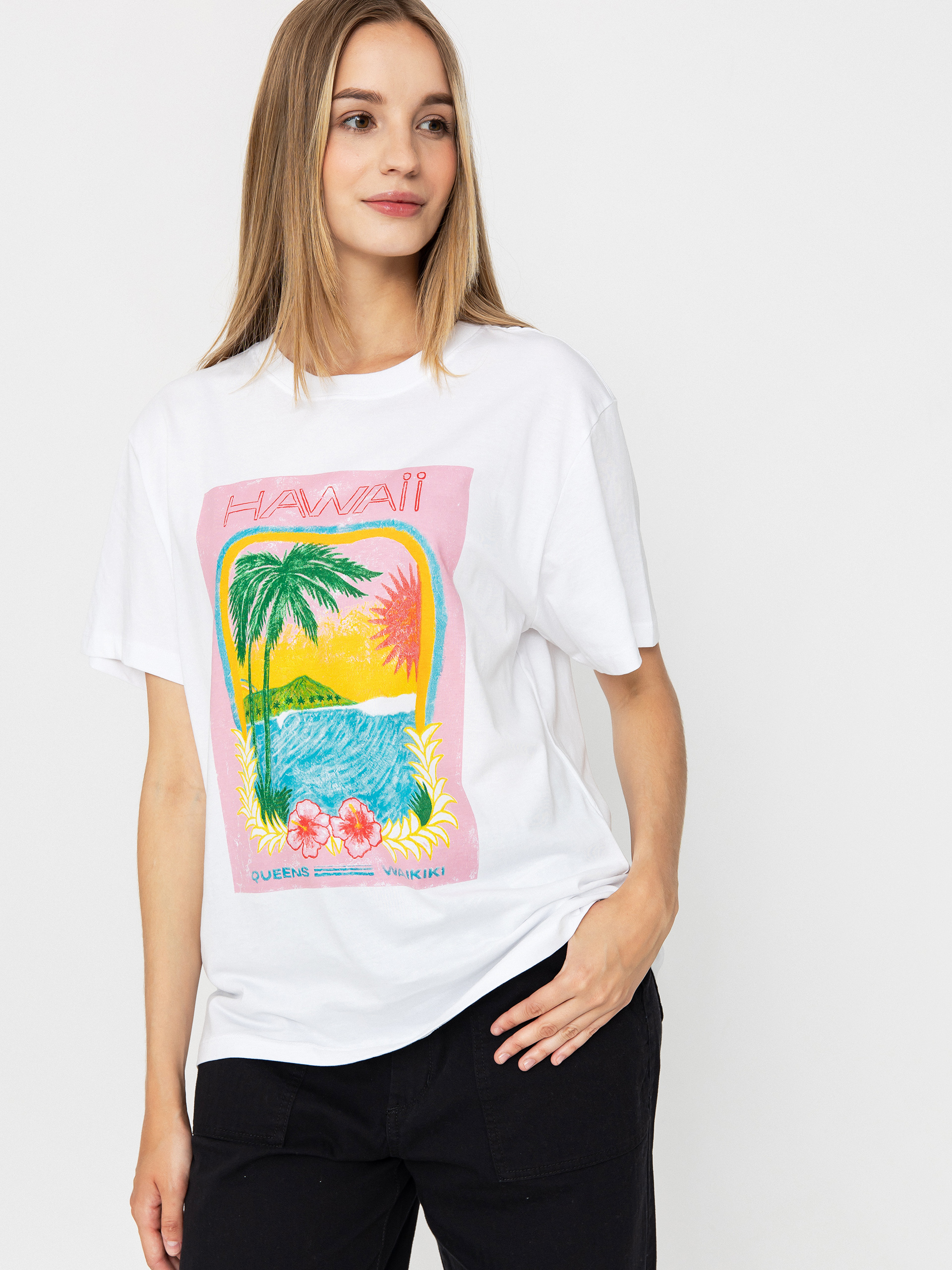 Roxy Atlas Hangloose Póló Wmn (bright white hawaii)